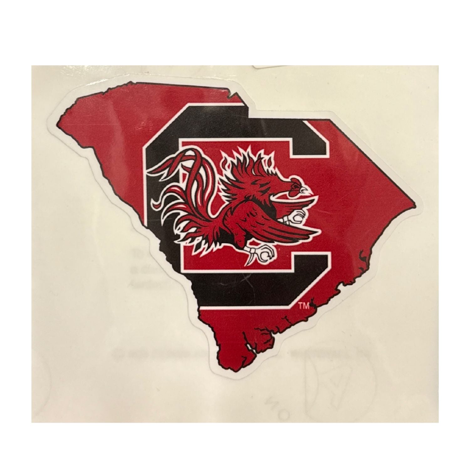 SOUTH CAROLINA GAMECOCKS GARNET 5" STATE WITH C BLOCK DECAL