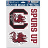 SOUTH CAROLINA GAMECOCKS SPURS UP DECAL SHEET