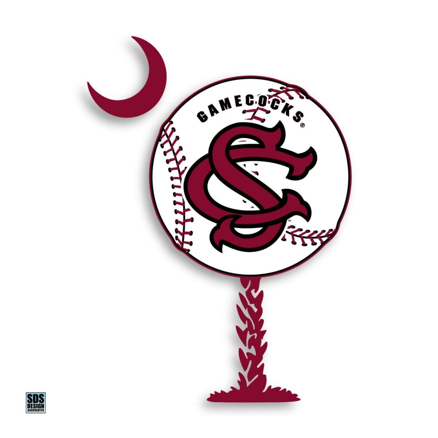 SOUTH CAROLINA GAMECOCKS 6" BASEBALL PALMETTO TREE DECAL
