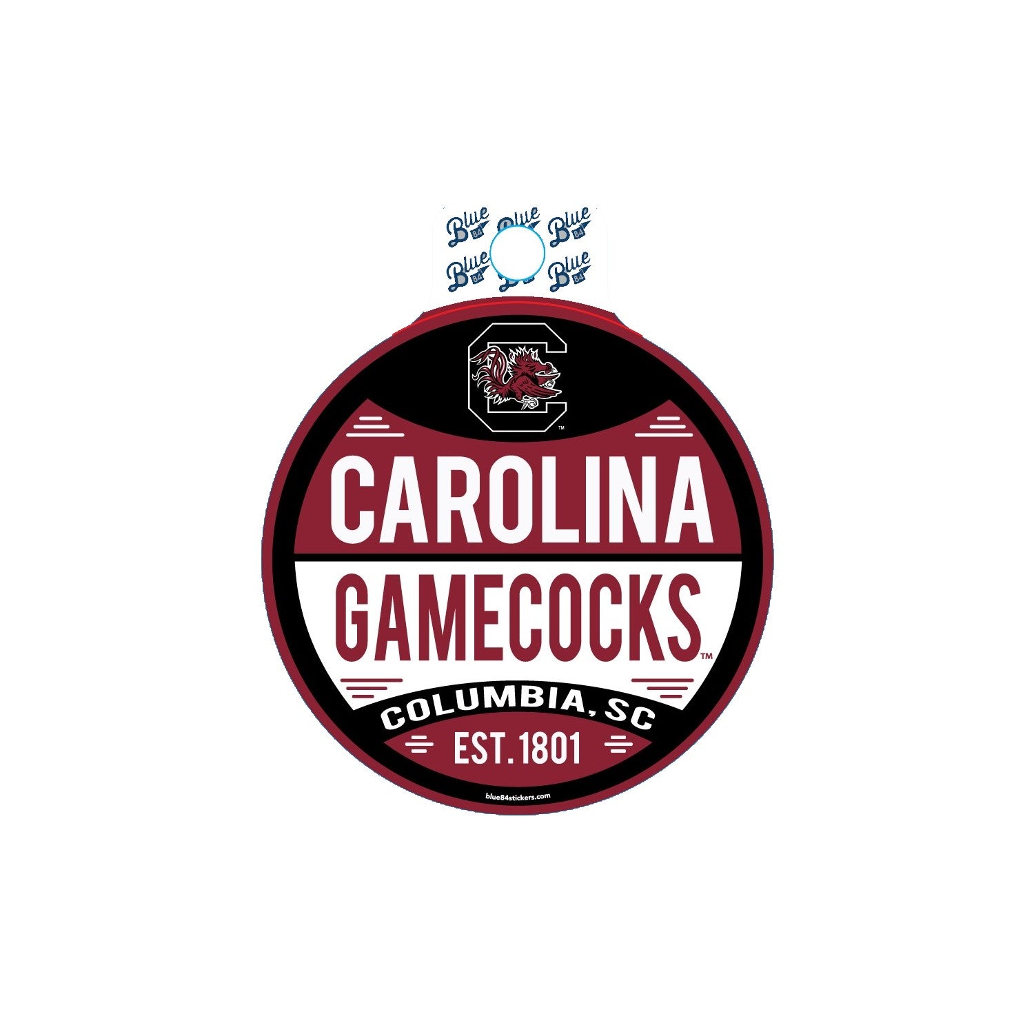 CAROLINA GAMECOCKS EST. 1801 CIRCLE DECAL