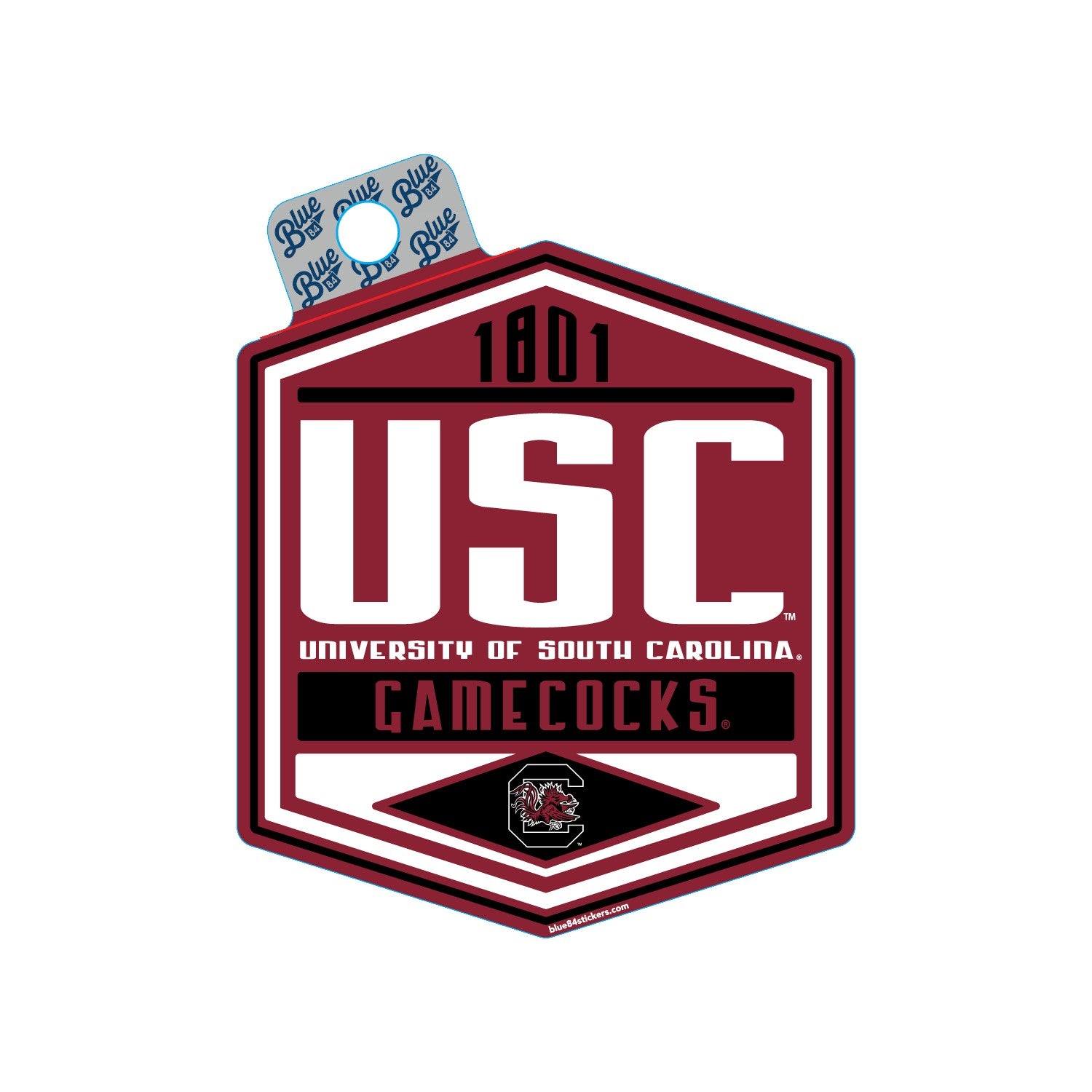 USC GAMECOCKS 1801 HEXAGON DECAL
