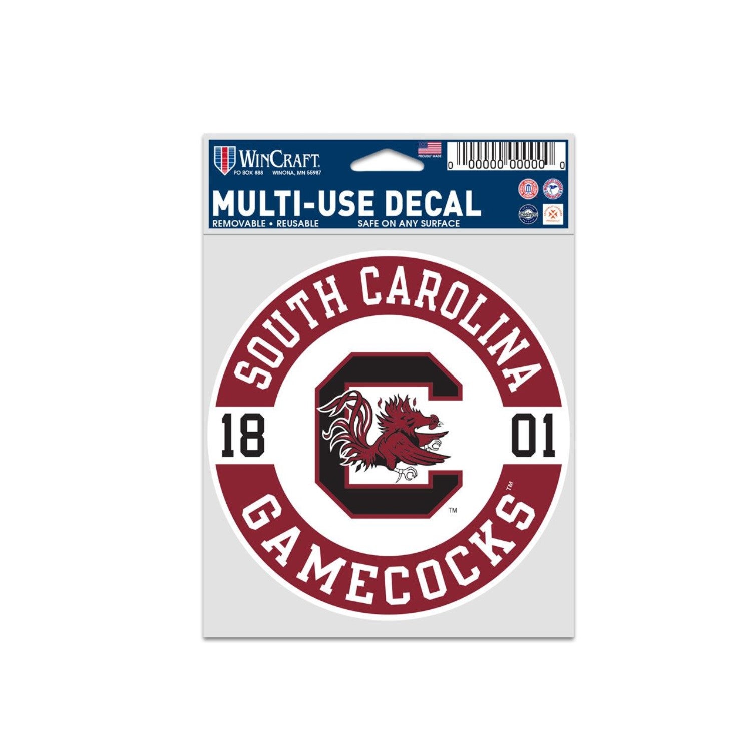SOUTH CAROLINA GAMECOCKS 1801 CIRCLE DECAL