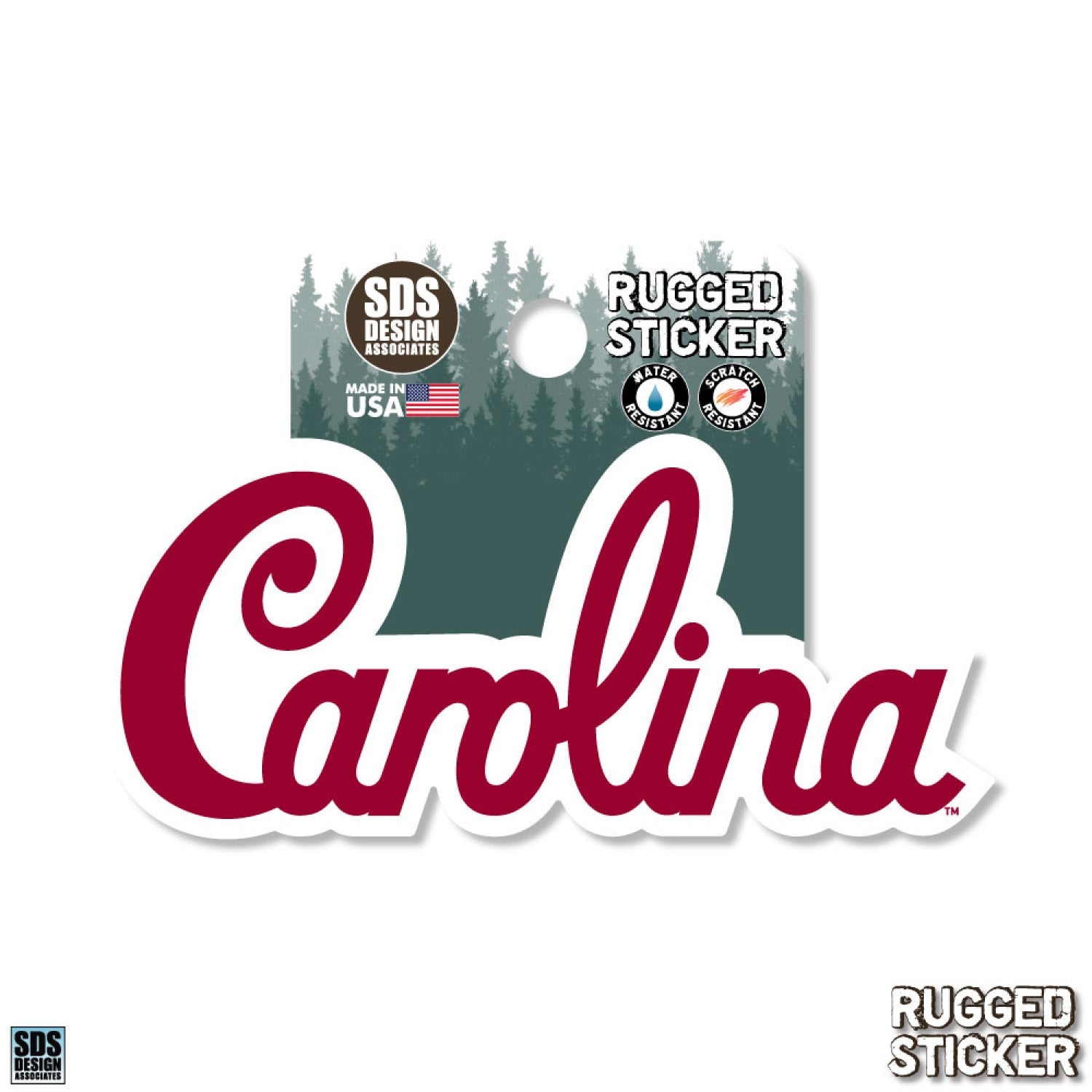 3.5&quot; SCRIPT CAROLINA RUGGED STICKER