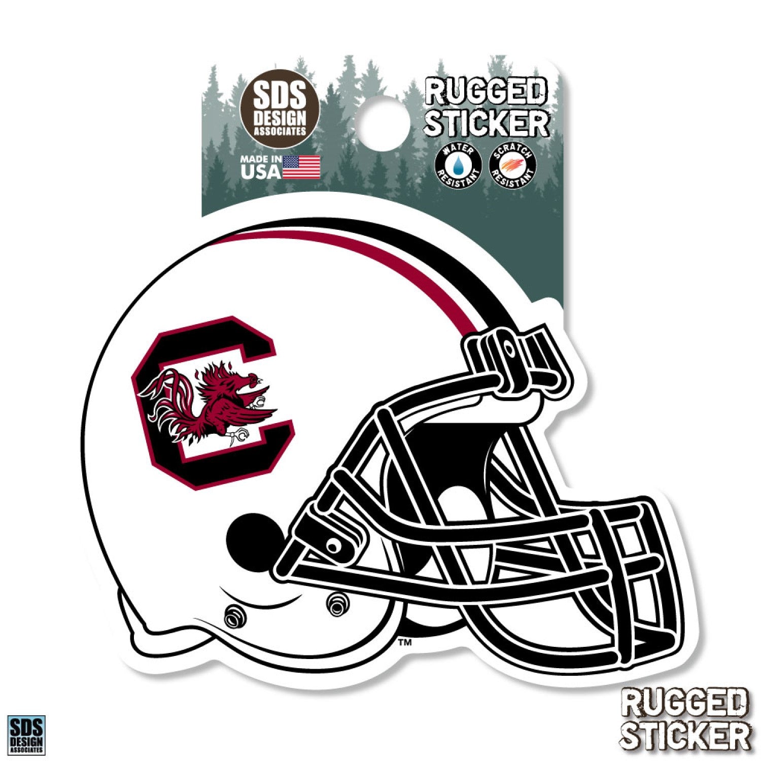 3.5" WHTIE HELMET RUGGED STICKER