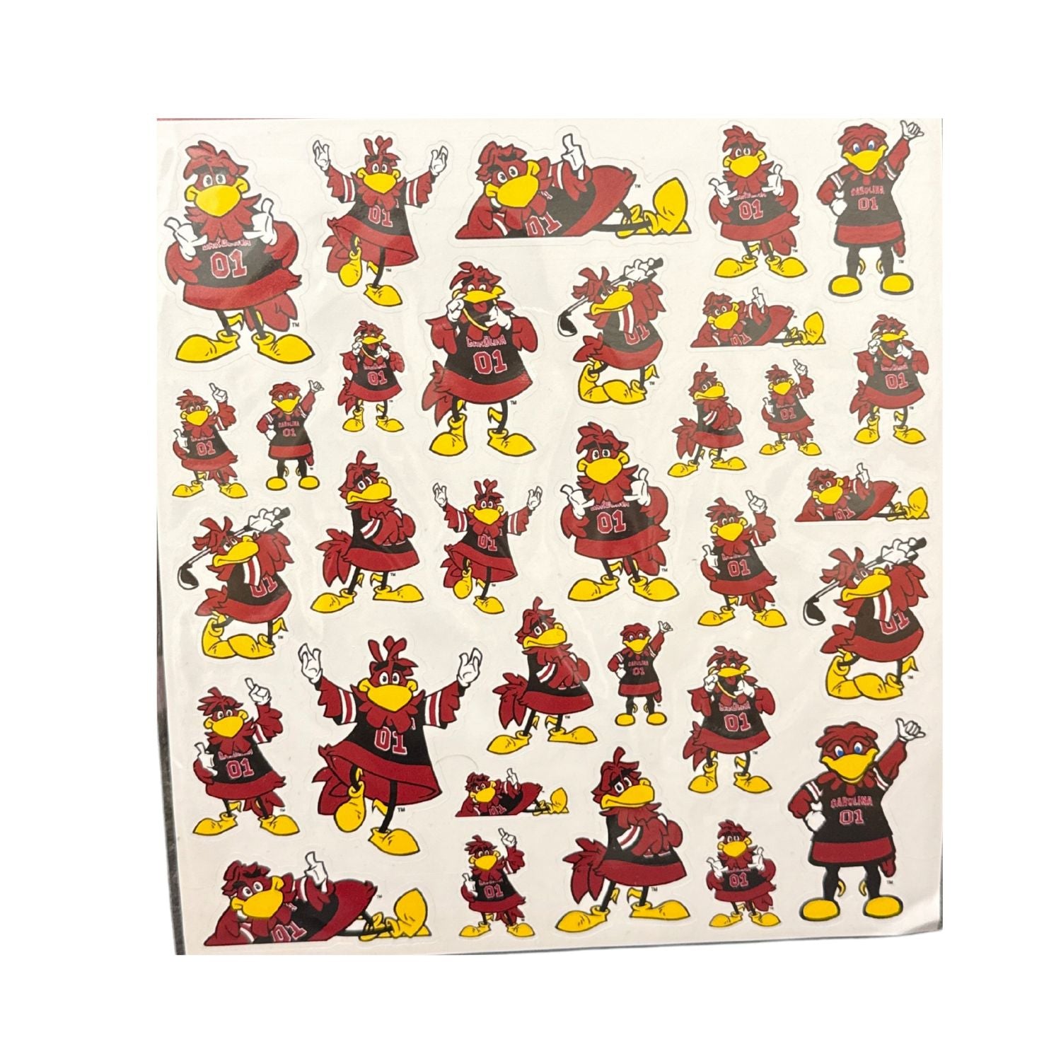 SOUTH CAROLINA GAMECOCKS COCKY STICKER SHEET