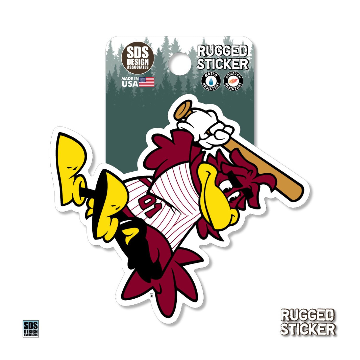 SOUTH CAROLINA GAMECOCKS 3.5&quot; BASEBALL COCKY RUGGED STICKER