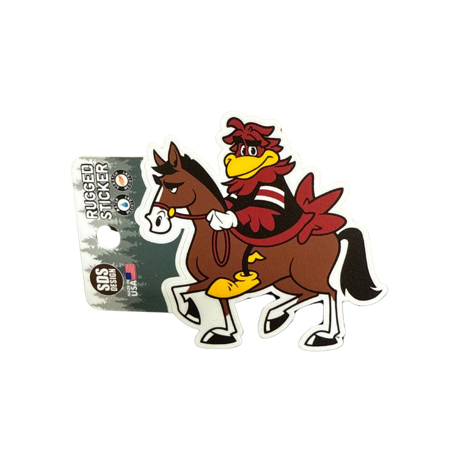 SOUTH CAROLINA GAMECOCKS 3.5&quot; EQUESTRIAN COCKY RUGGED STICKER