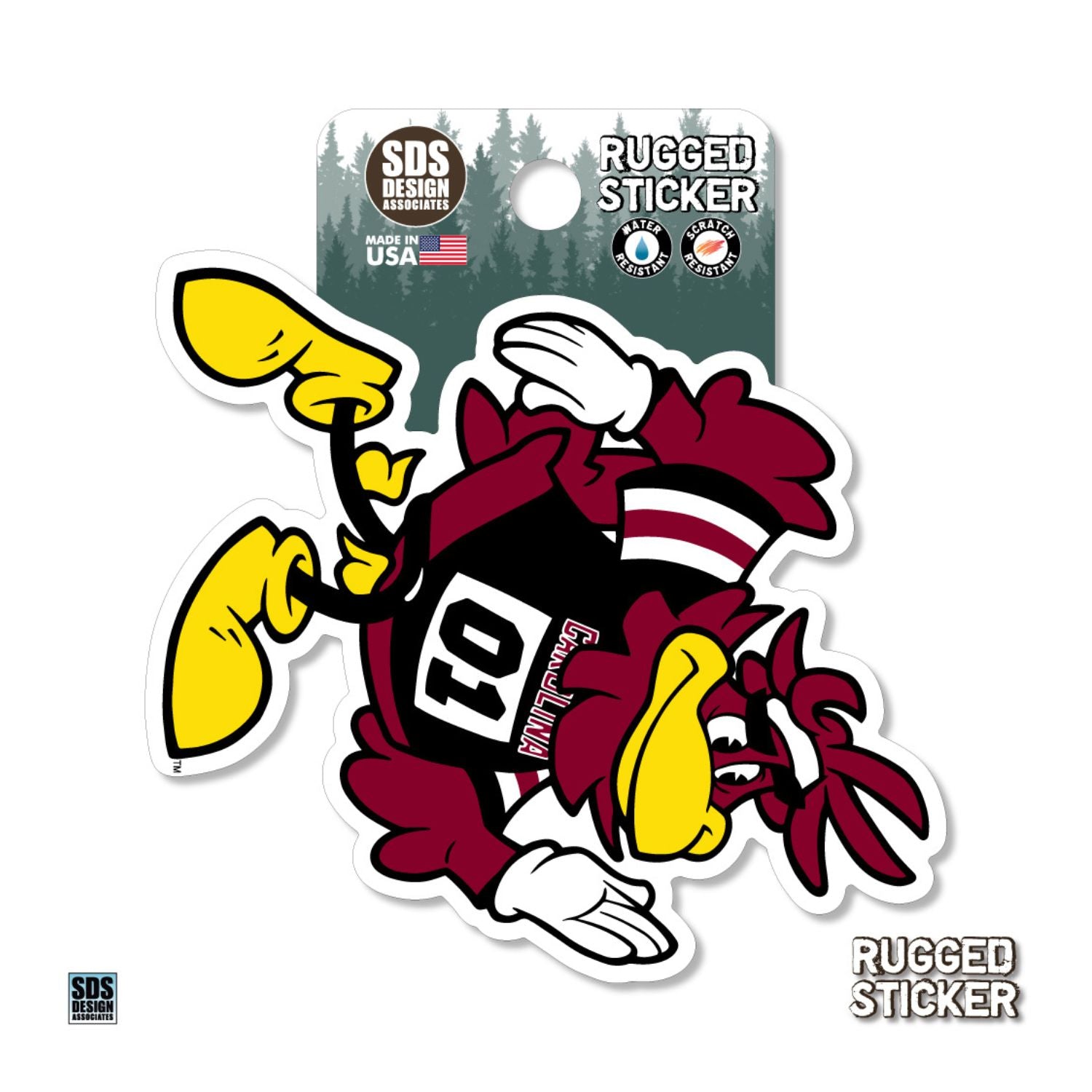 SOUTH CAROLINA GAMECOCKS 3.5" COCKY TRACK RUGGED STICKER