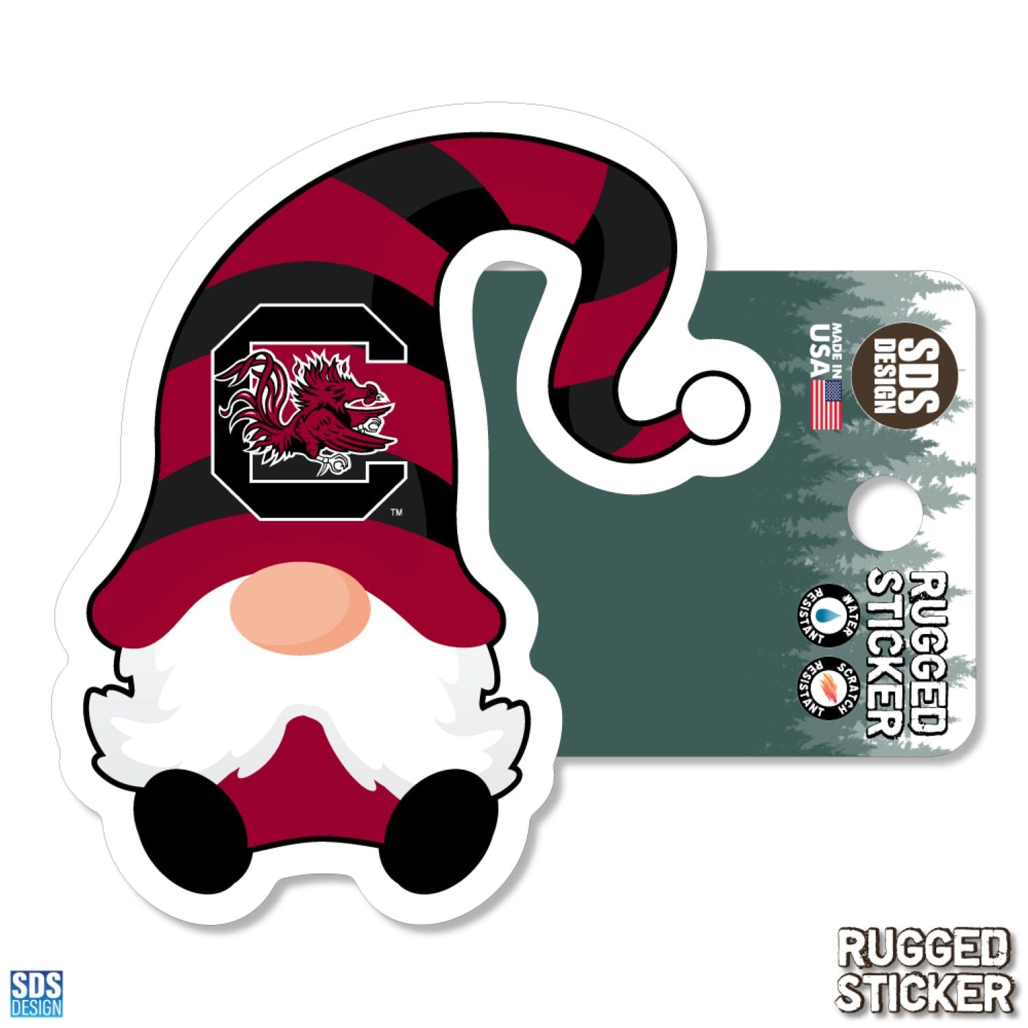 SOUTH CAROLINA GAMECOCKS 3.5" GNOME RUGGED STICKER
