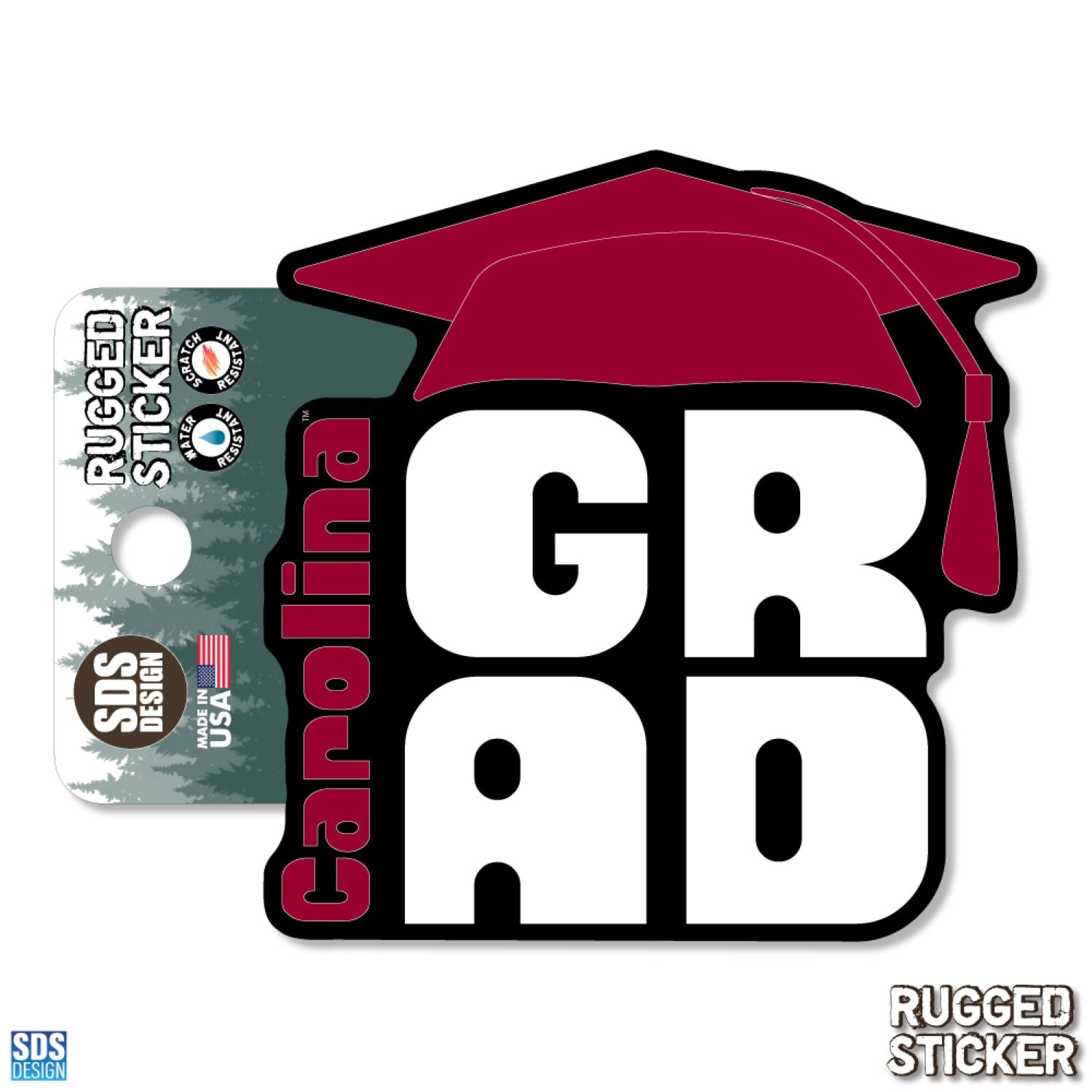 SOUTH CAROLINA GAMECOCKS 3.5" GRAD RUGGED STICKER