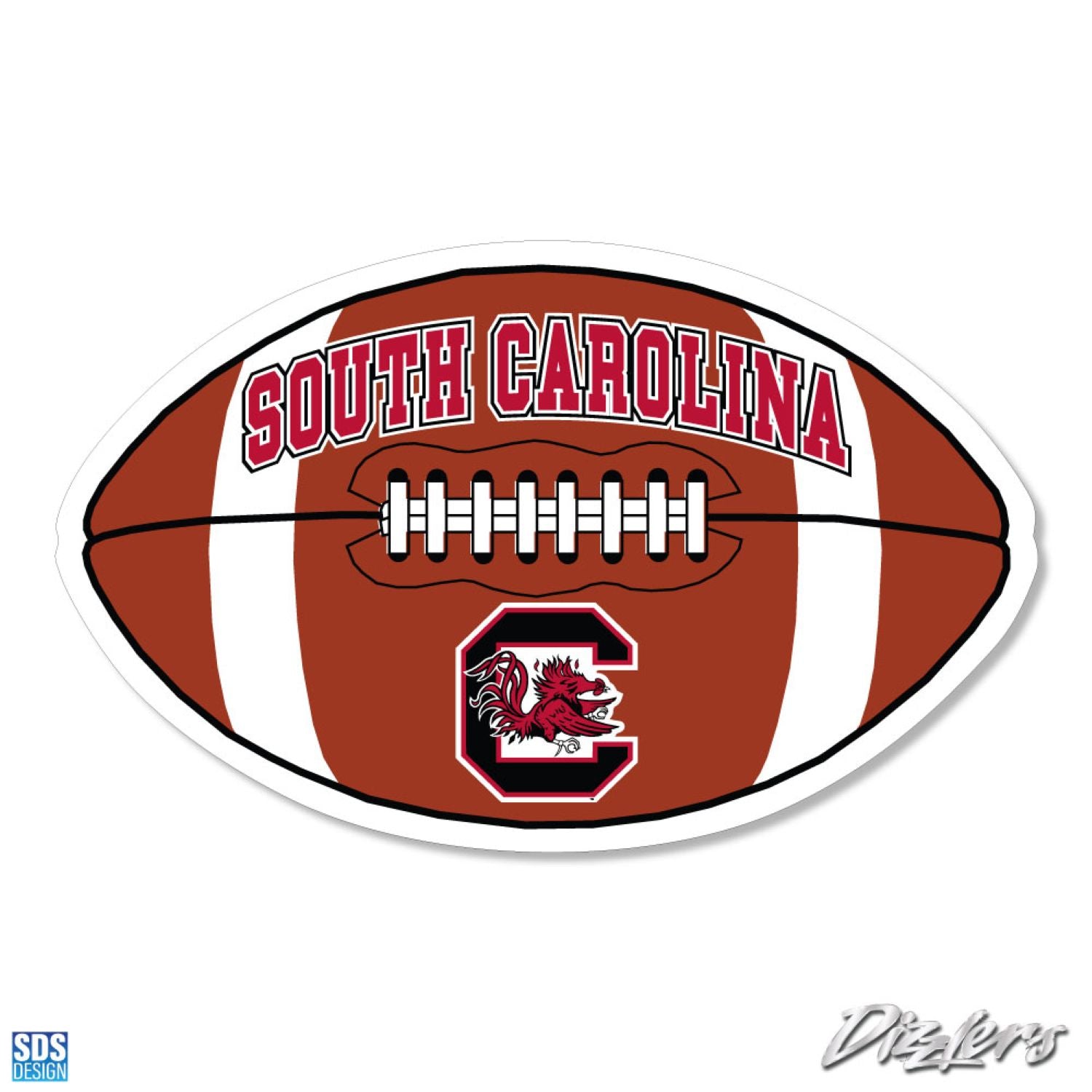 SOUTH CAROLINA GAMECOCKS 3" FOOTBALL DIZZLER DECAL