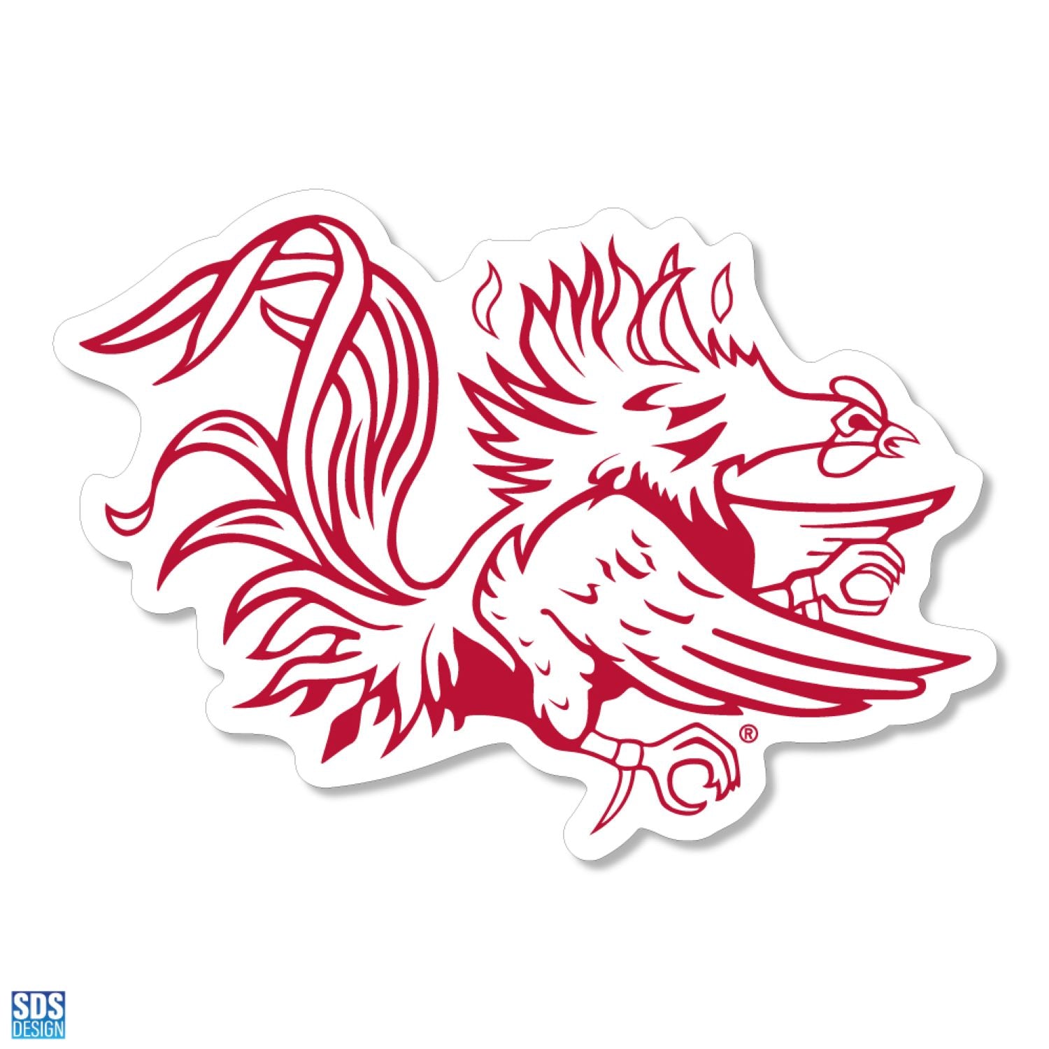SOUTH CAROLINA GAMECOCKS 6" GARNET GAMECOCK OUTLINE DECAL