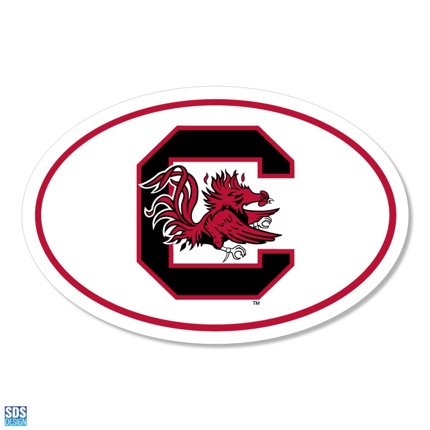 SOUTH CAROLINA GAMECOCKS 6" WHITE BLOCK C EURO DECAL