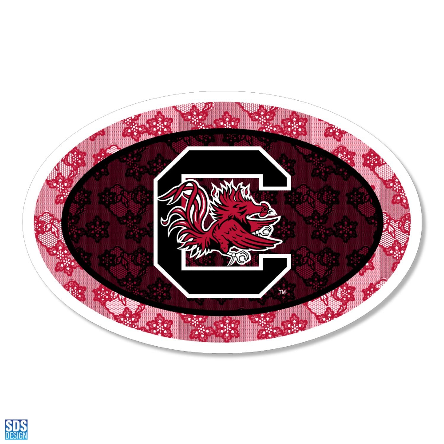 SOUTH CAROLINA GAMECOCKS 6" EURO BLOCK C LACE DECAL