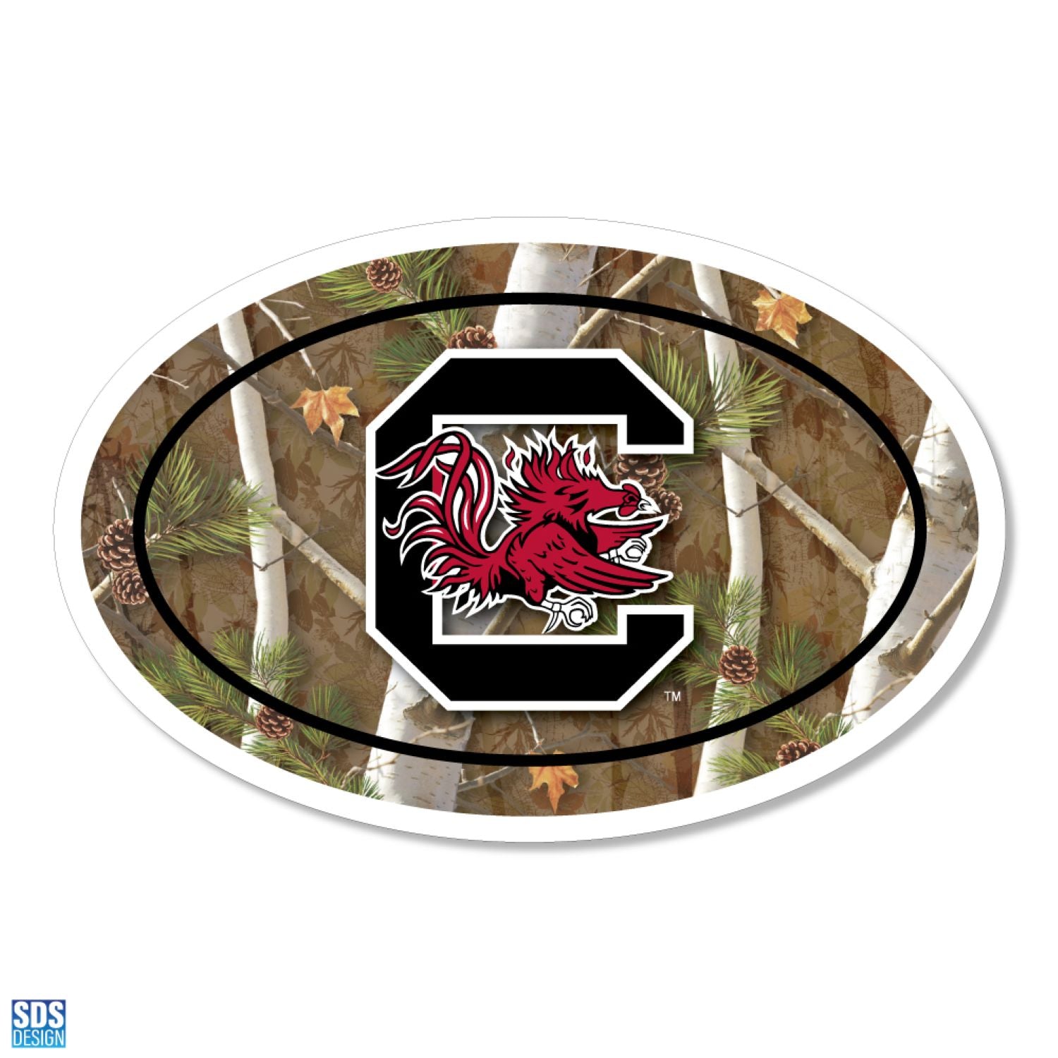 SOUTH CAROLINA GAMECOCKS 6" EURO CAMO BLOCK C DECAL