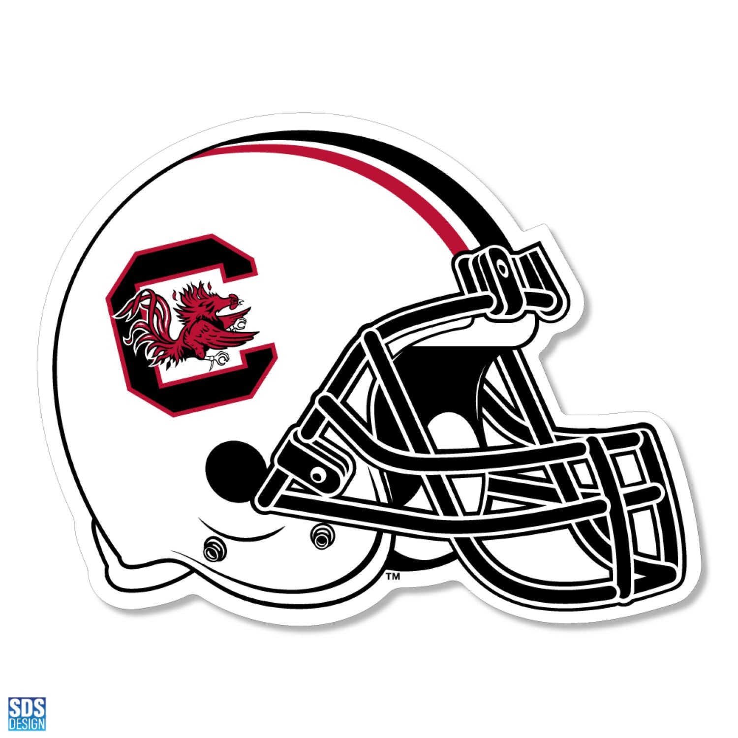SOUTH CAROLINA GAMECOCKS 6" WHITE HELMET DECAL