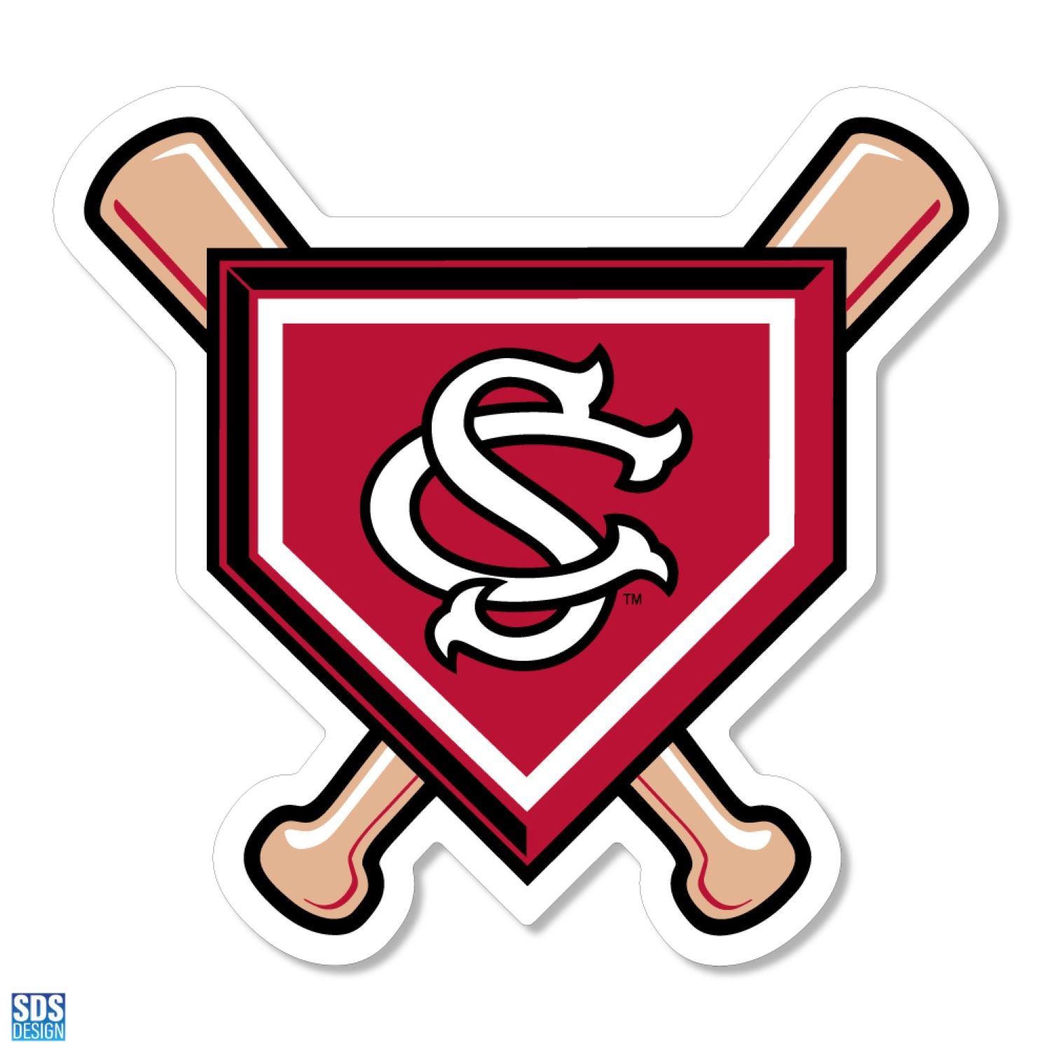 SOUTH CAROLINA GAMECOCKS 3" CROSSED BATS DECAL