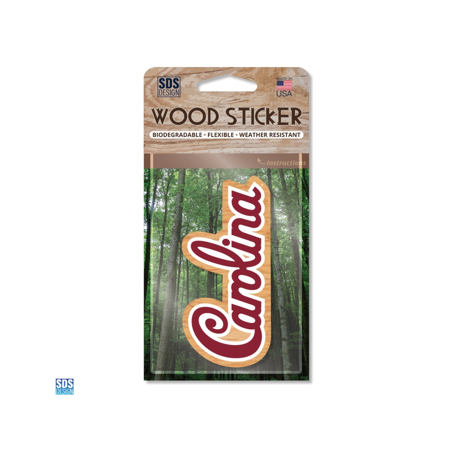 SOUTH CAROLINA GAMECOCKS SCRIPT CAROLINA WOOD STICKER