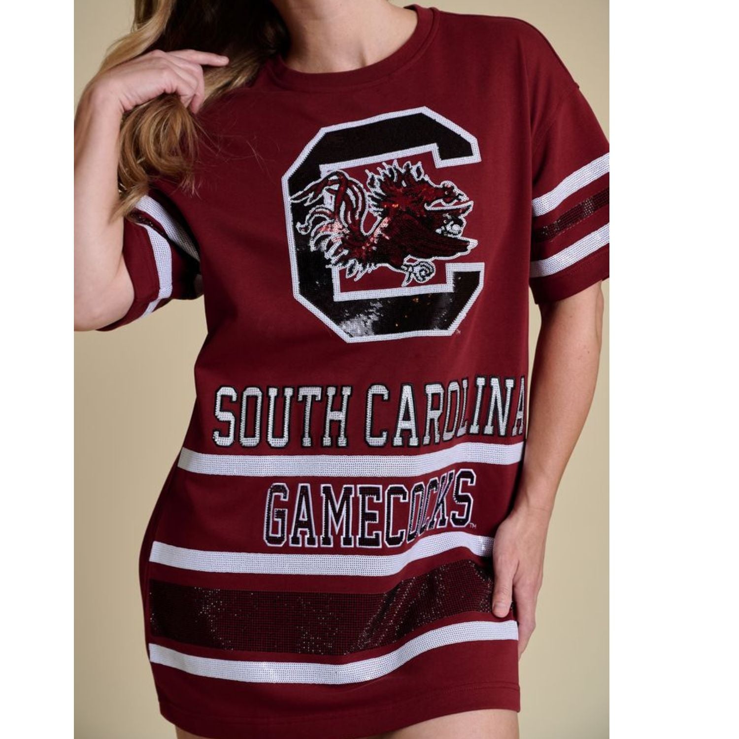 SOUTH CAROLINA GAMECOCKS GARNET C BLOCK T-SHIRT DRESS