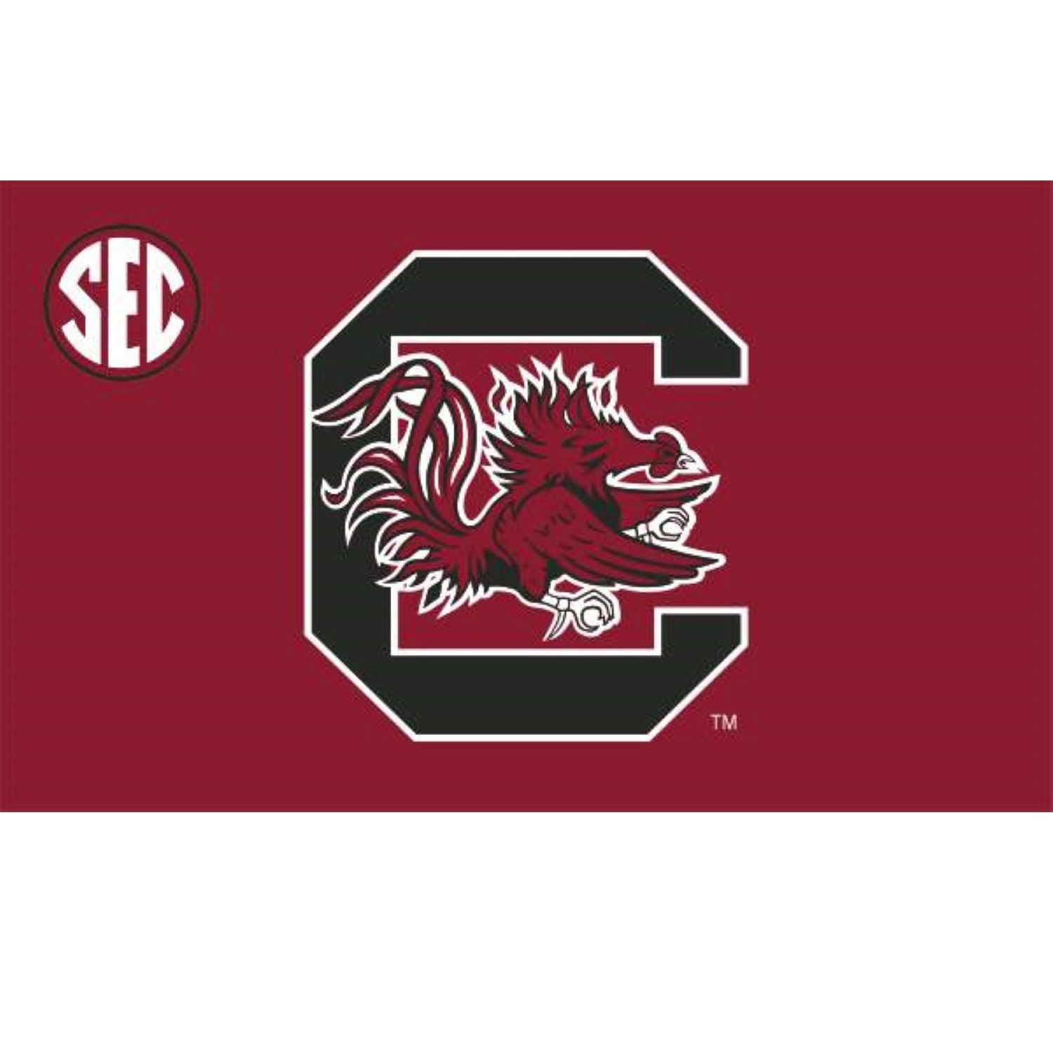 SOUTH CAROLINA GARNET BLOCK C SEC 3X5 HOUSE FLAG