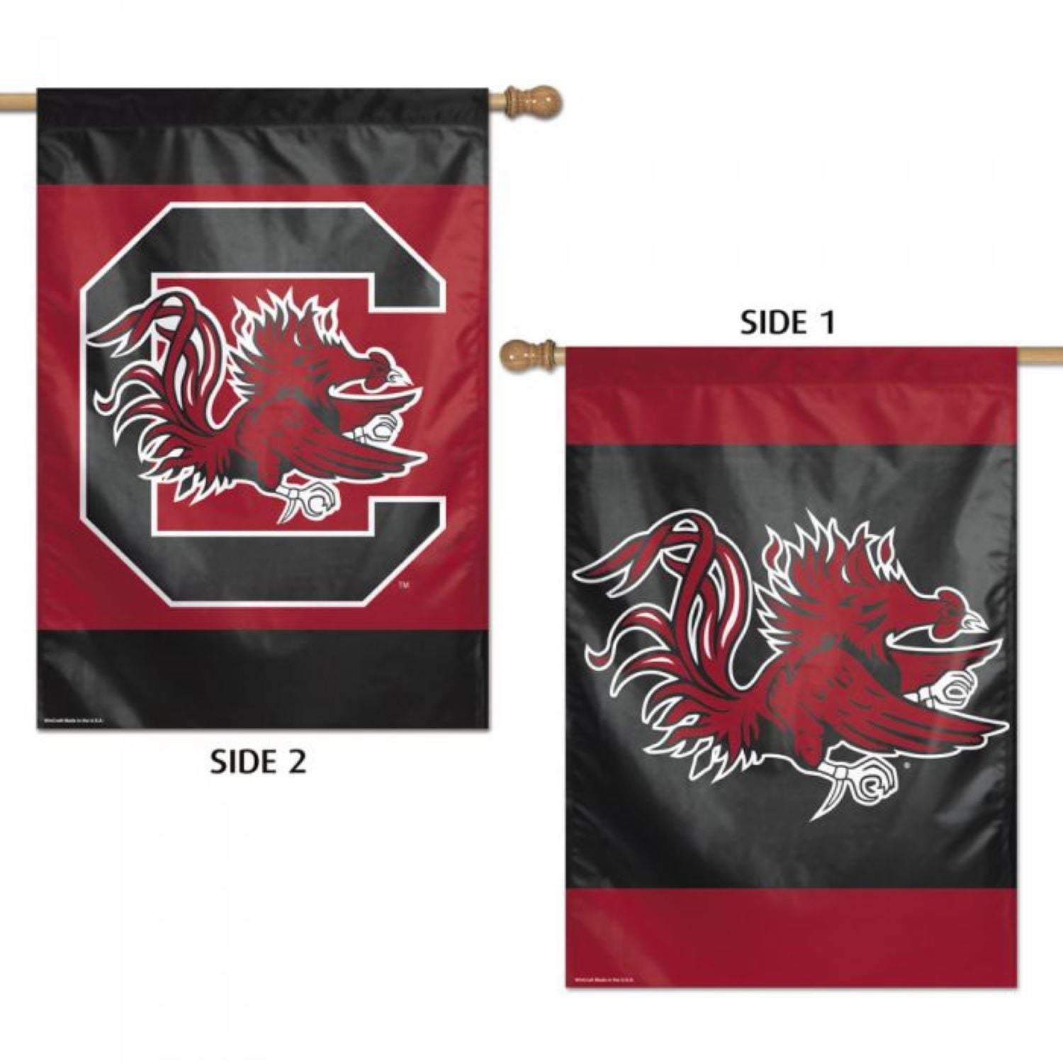 South Carolina Garnet and Black Double Sided Flag 28"x40"
