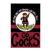 GARNET AND BLACK GO COCKS MASCOT GARDEN FLAG