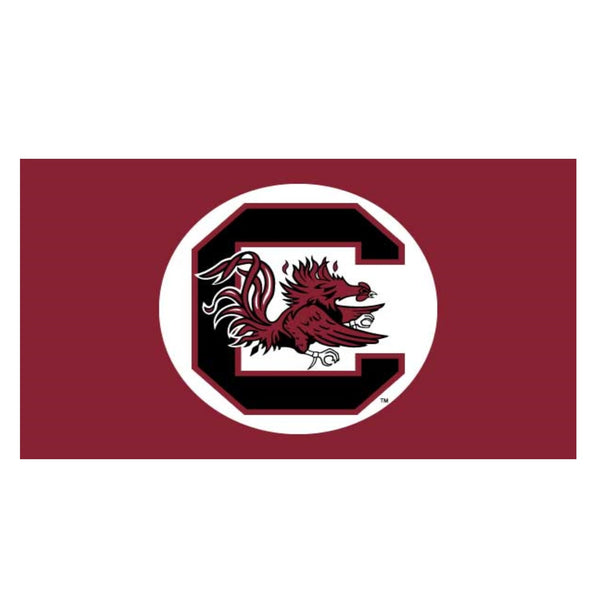 SOUTH CAROLINA GAMECOCKS GARNET 3"X5" CIRCLE BLOCK C LOGO HOUSE FLAG