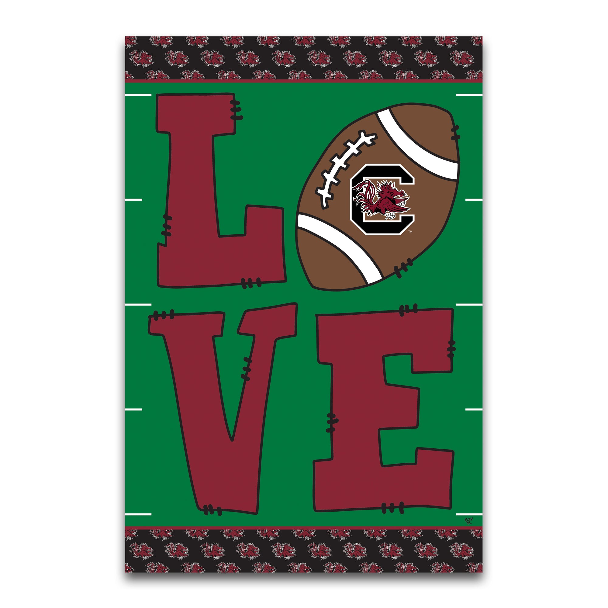 SOUTH CAROLINA GAMECOCKS LOVE GARDEN FLAG