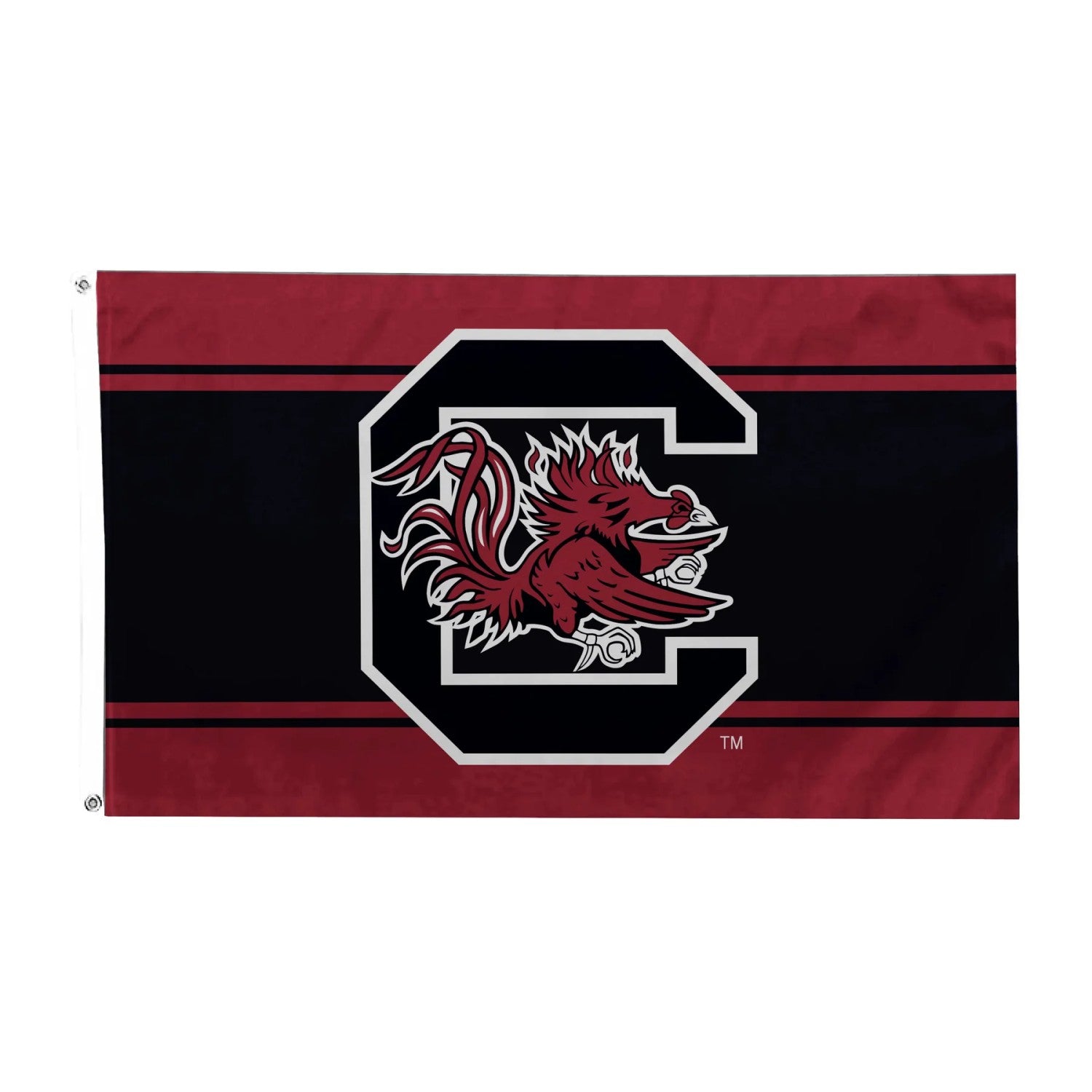 SOUTH CAROLINA GAMECOCKS GARNET AND BLACK BLOCK C 3X5 HOUSE FLAG