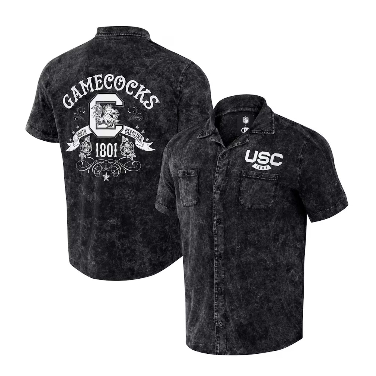CAROLINA GAMECOCKS DARIUS RUCKER ACID WASH BUTTON UP
