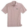 SOUTH CAROLINA GAMECOCKS GARNET AND WHITE SCRIPT STRIPE POLO BY JOHNNIE-O