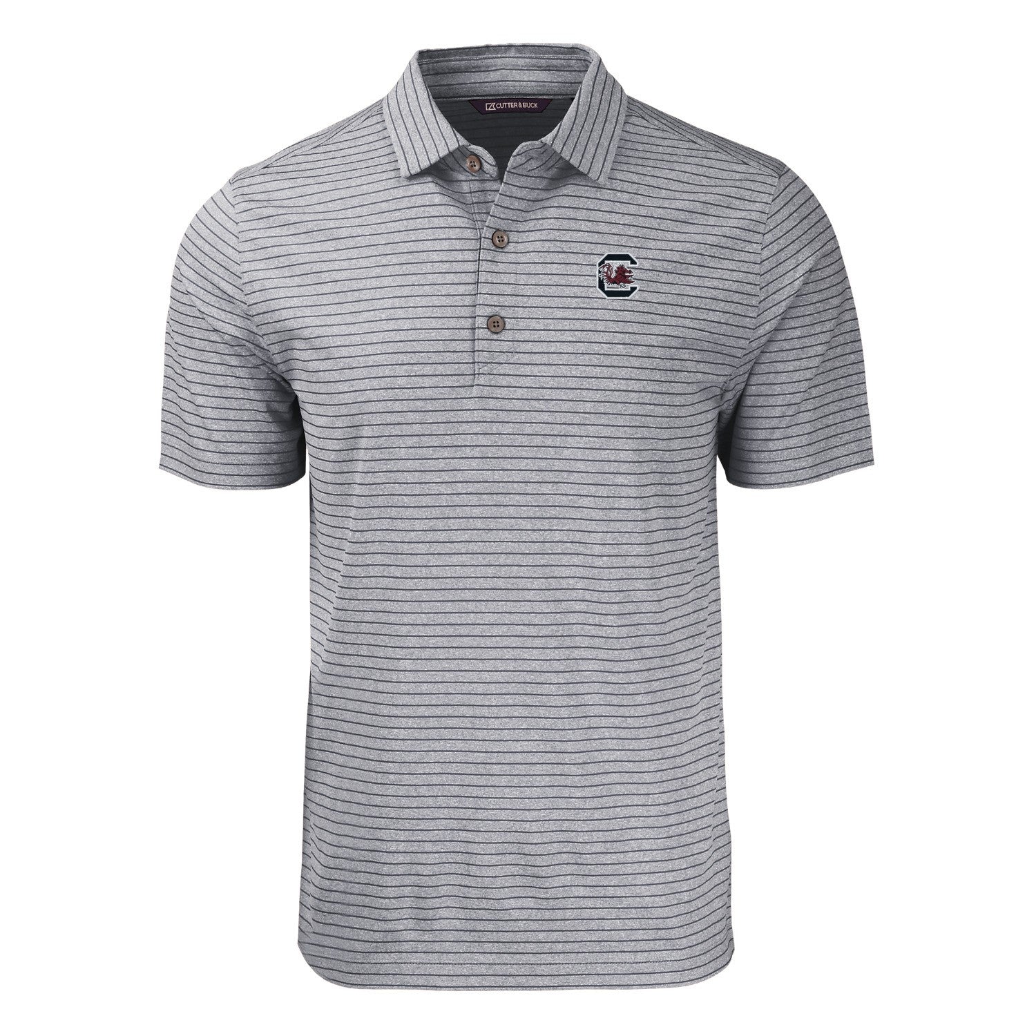 SOUTH CAROLINA GAMECOCKS C&amp;B GRAY STRIPE C BLOCK POLO