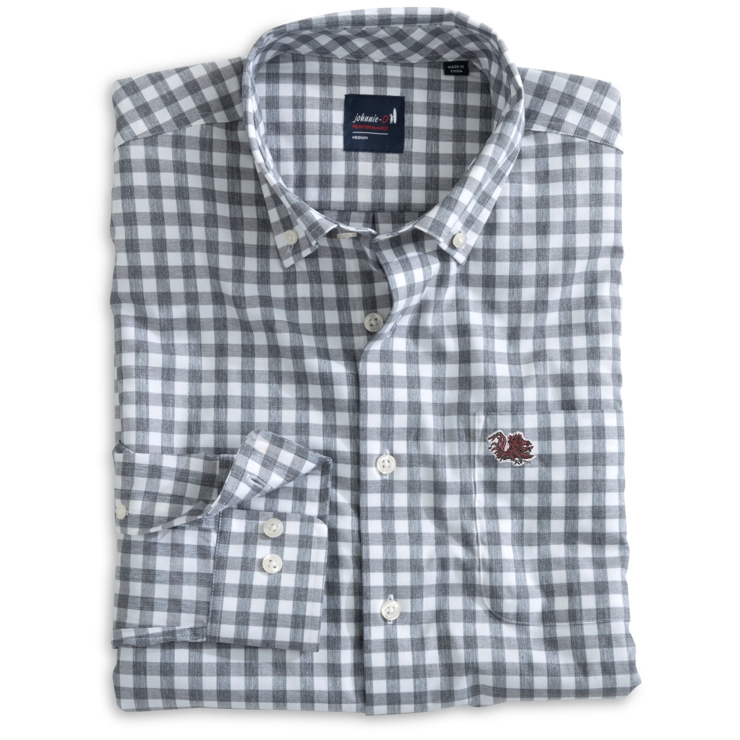 SOUTH CAROLINA GAMECOCKS BLACK AND WHITE CLIPPER BUTTON UP