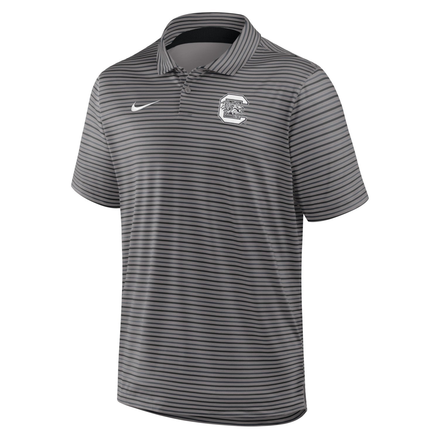 SOUTH CAROLINA GAMECOCKS GRAY STRIPE BLOCK C NIKE POLO