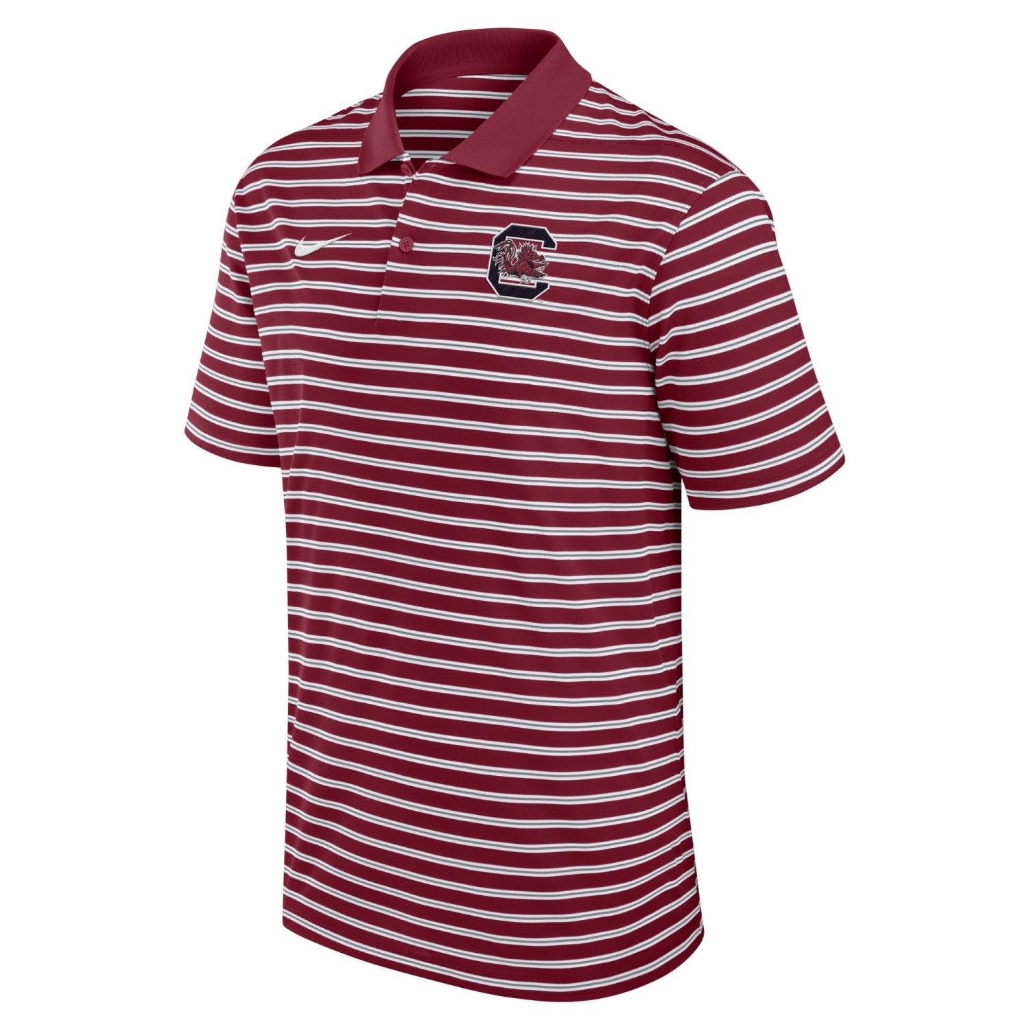 SOUTH CAROLINA GAMECOCKS GARNET AND WHITE BLOCK C NIKE VICTORY POLO