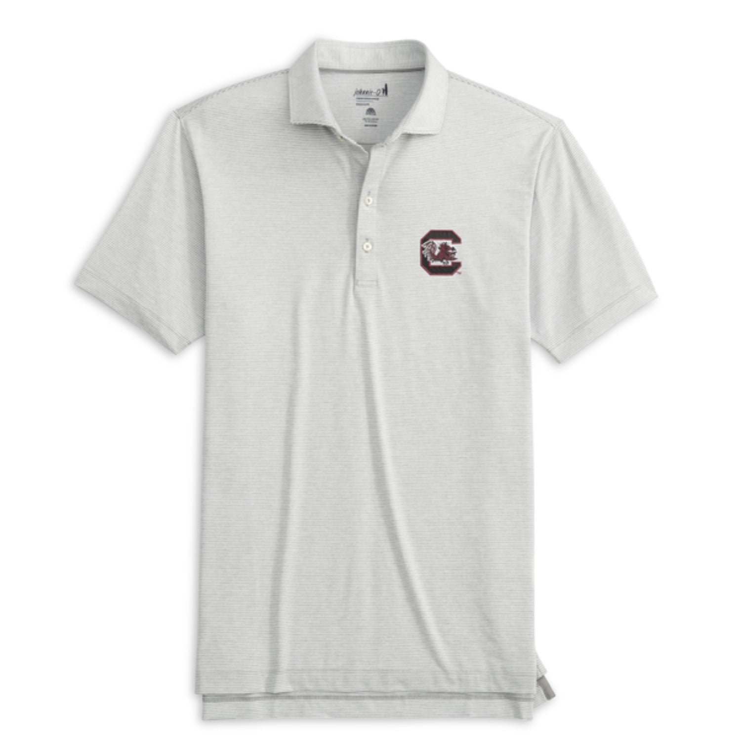 SOUTH CAROLINA GAMECOCKS GRAY BLOCK C LYNDONN POLO BY JOHNNIE-O