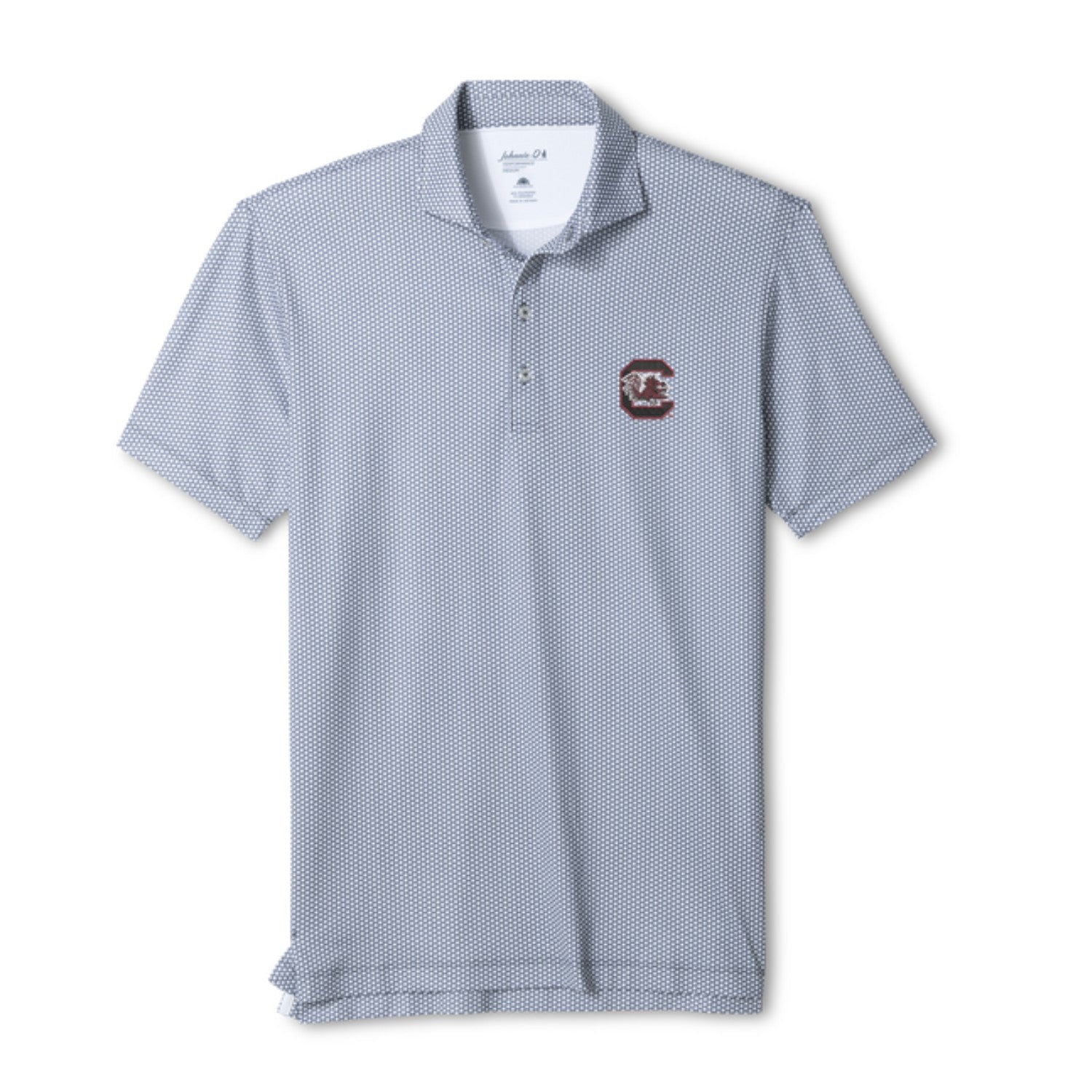 SOUTH CAROLINA GAMECOCKS BLACK BLOCK C HEX POLO BY JOHNNIE-O