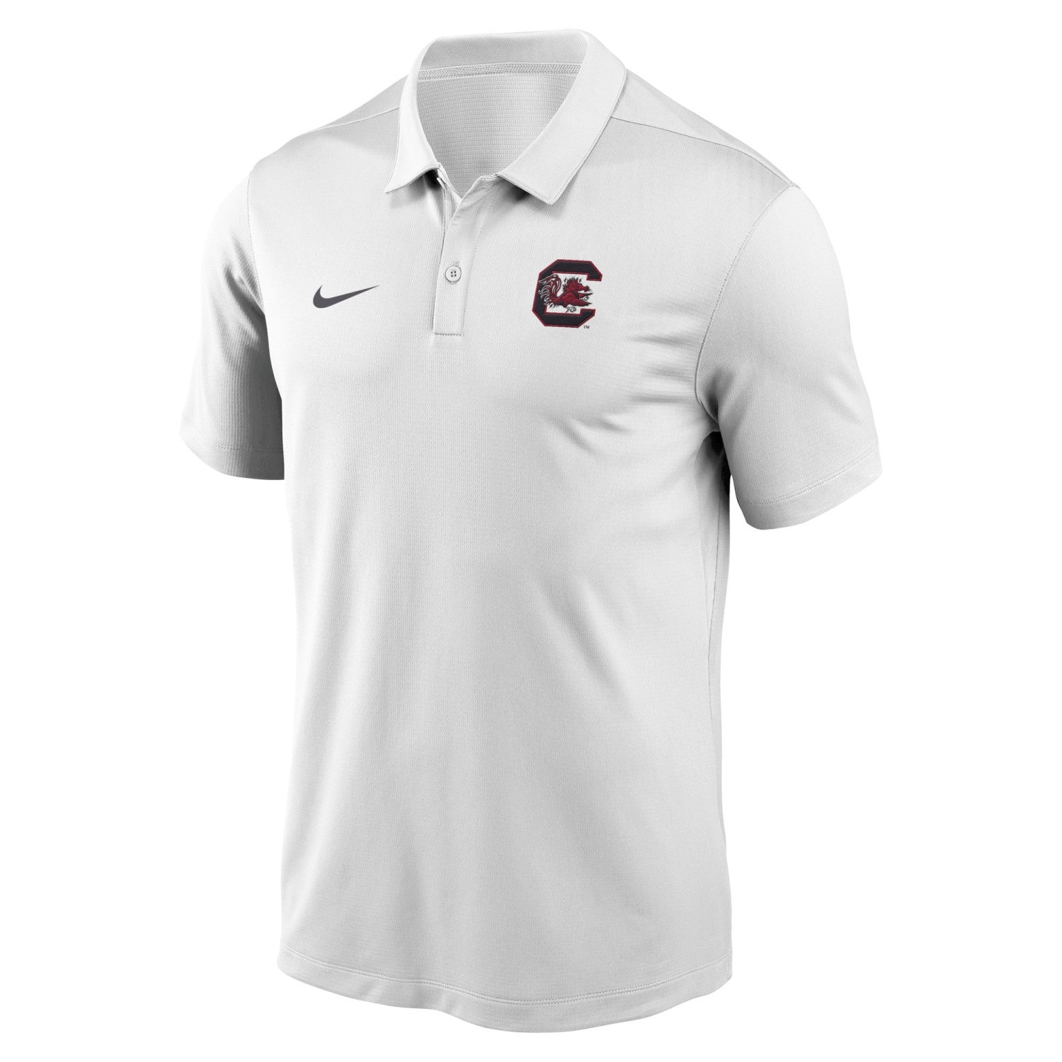 SOUTH CAROLINA GAMECOCKS WHITE BLOCK C NIKE VICTORY POLO