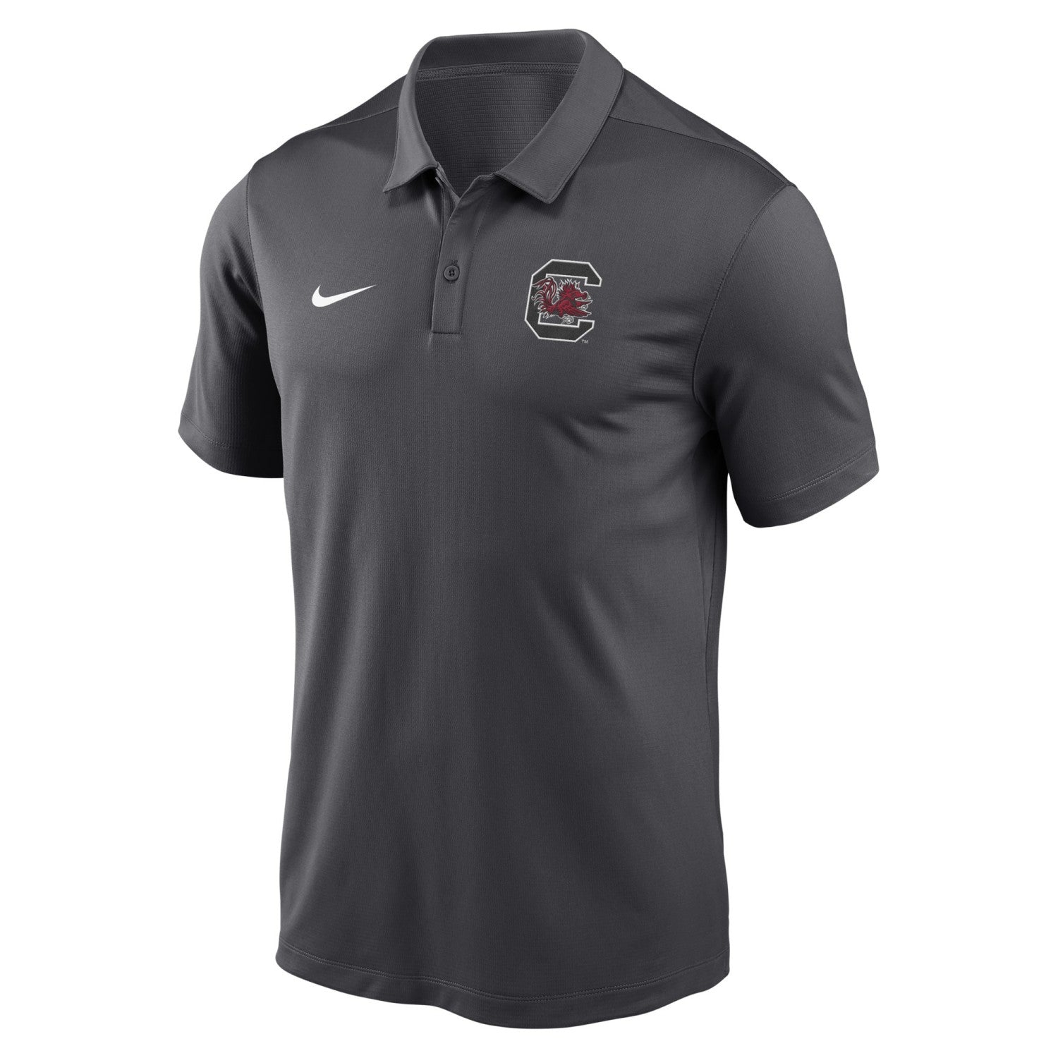 SOUTH CAROLINA GAMECOCKS DARK GRAY BLOCK C NIKE VICTORY POLO