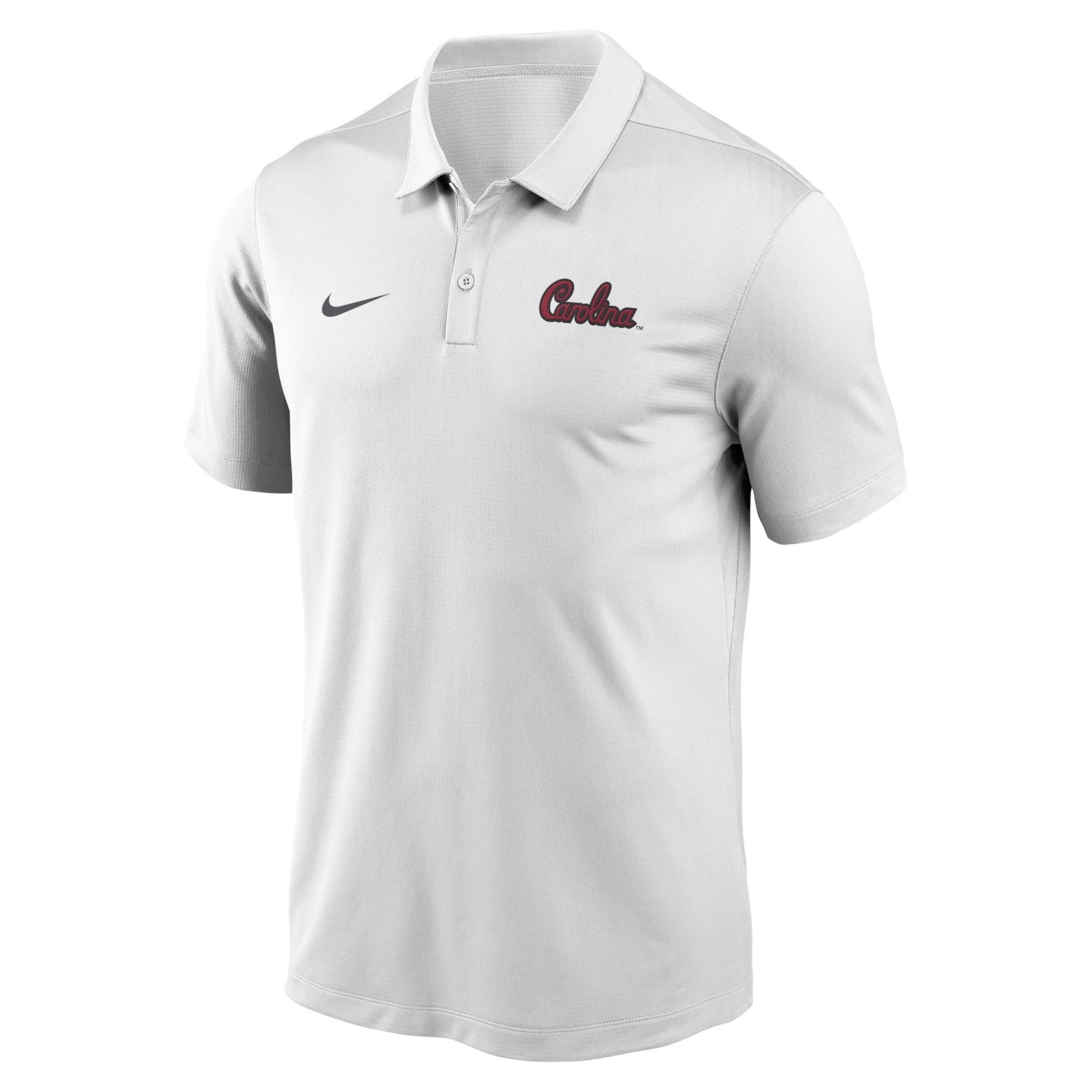 SOUTH CAROLINA GAMECOCKS WHITE SCRIPT NIKE VICTORY SOLID POLO