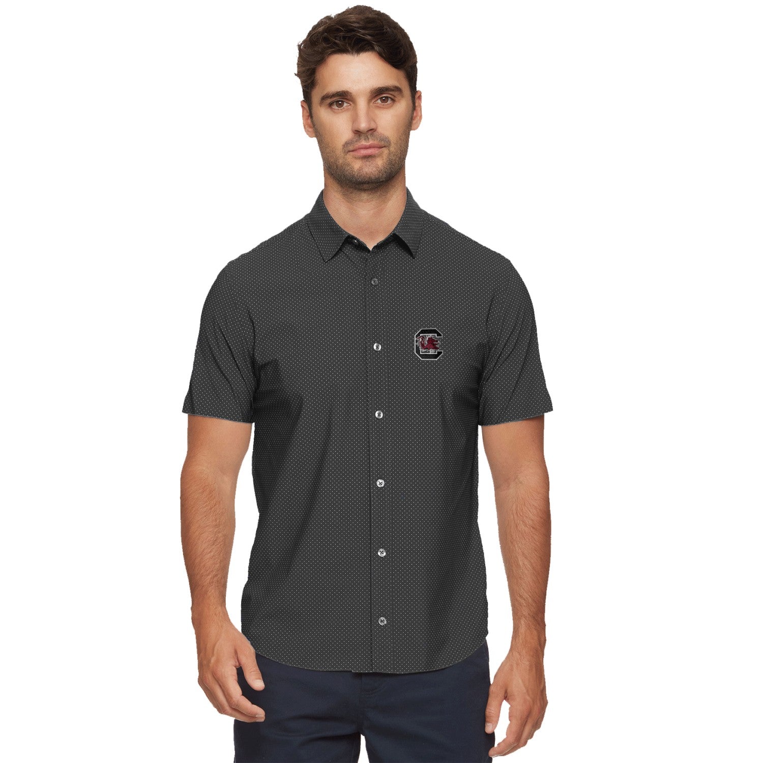 SOUTH CAROLINA GAMECOCKS BLACK LORETTO SHORT SLEEVE BUTTON DOWN