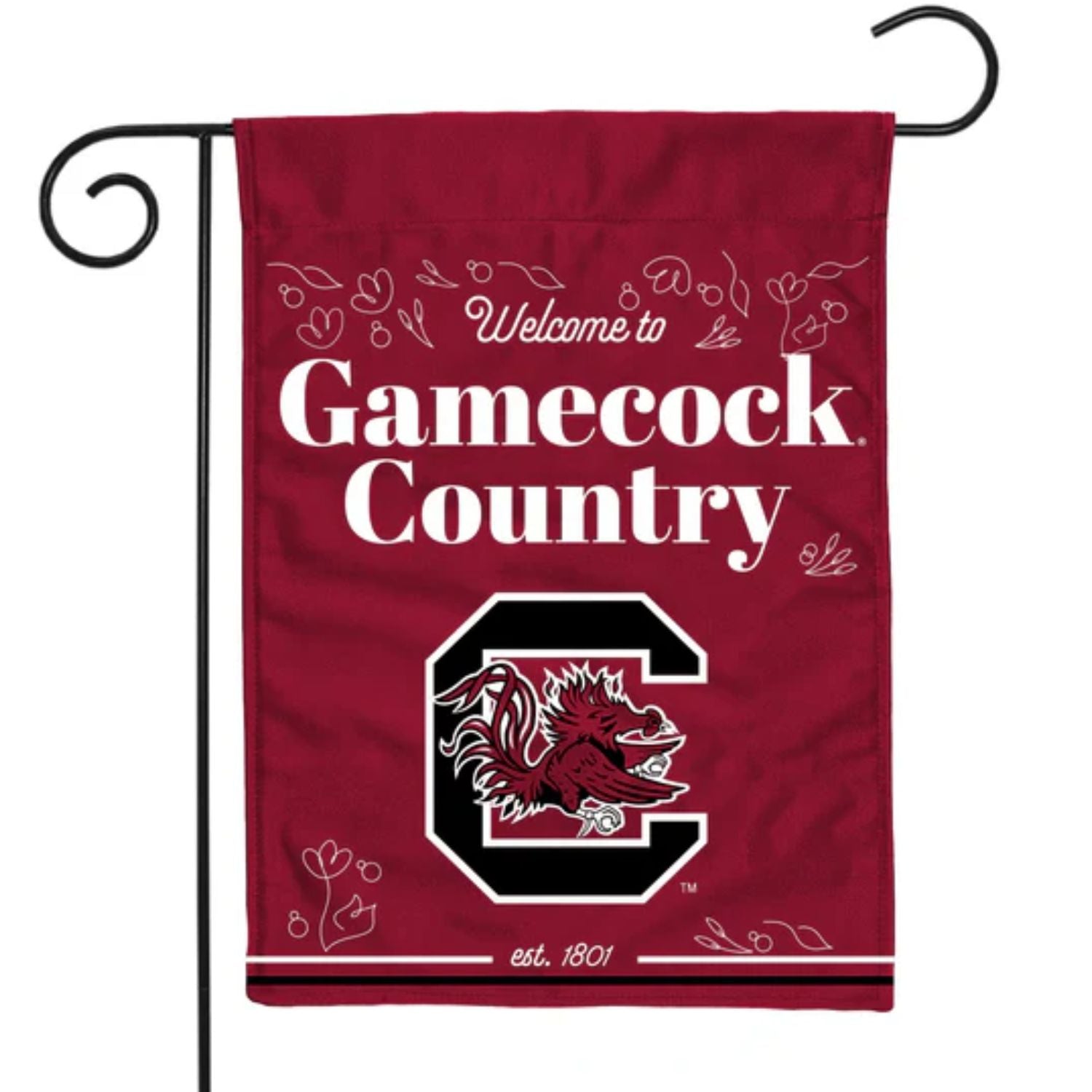 SOUTH CAROLINA GAMECOCKS GARNET GAMECOCK COUNTRY GARDEN FLAG