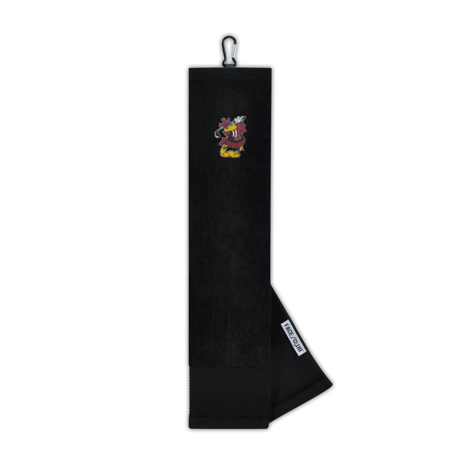 SOUTH CAROLINA GAMECOCKS BLACK GOLFING COCKY GOLF TOWEL