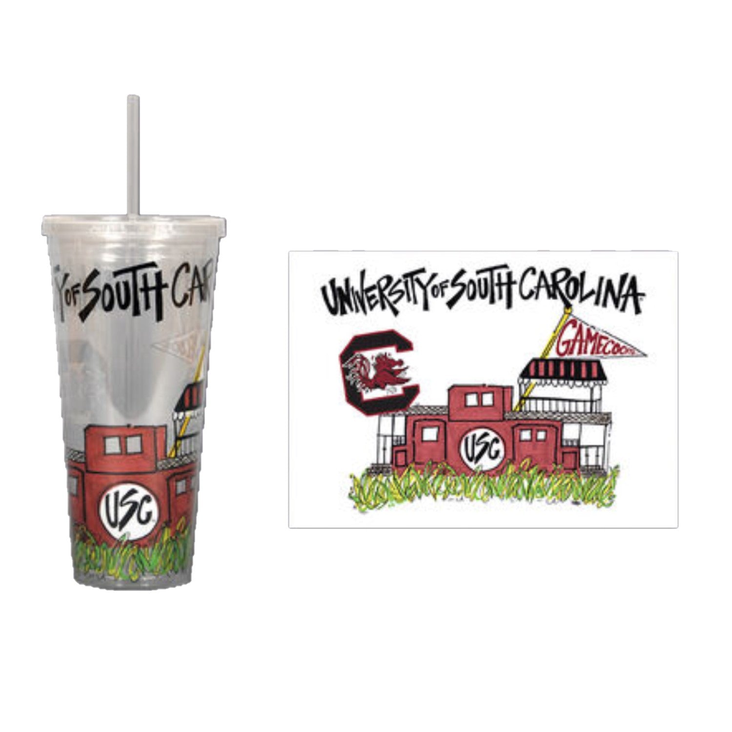 CAROLINA GAMECOCKS 22OZ TUMBLER WITH STRAW