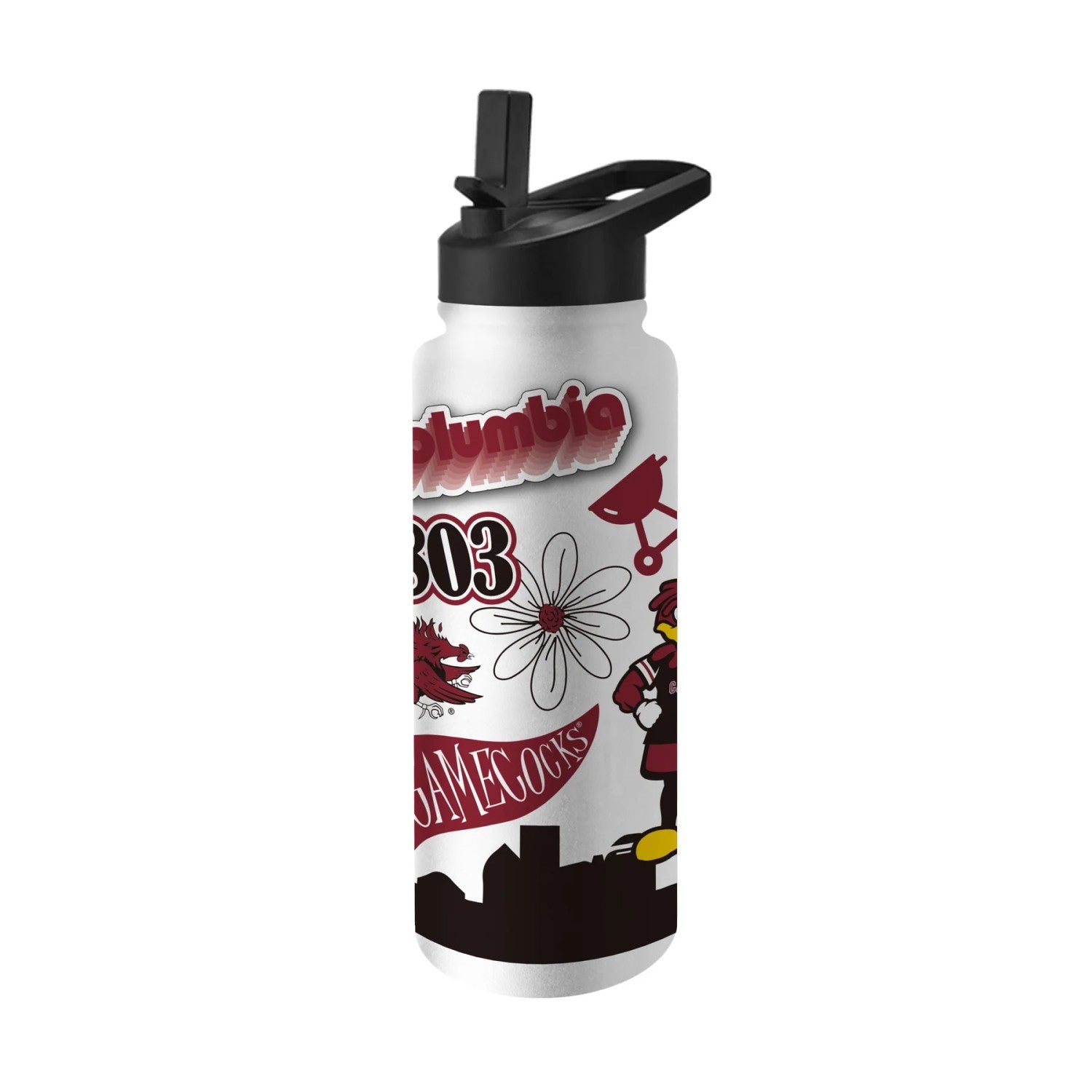 SOUTH CAROLINA GAMECOCKS NATIVE 34OZ POWDER COAT WATER BOTTLE