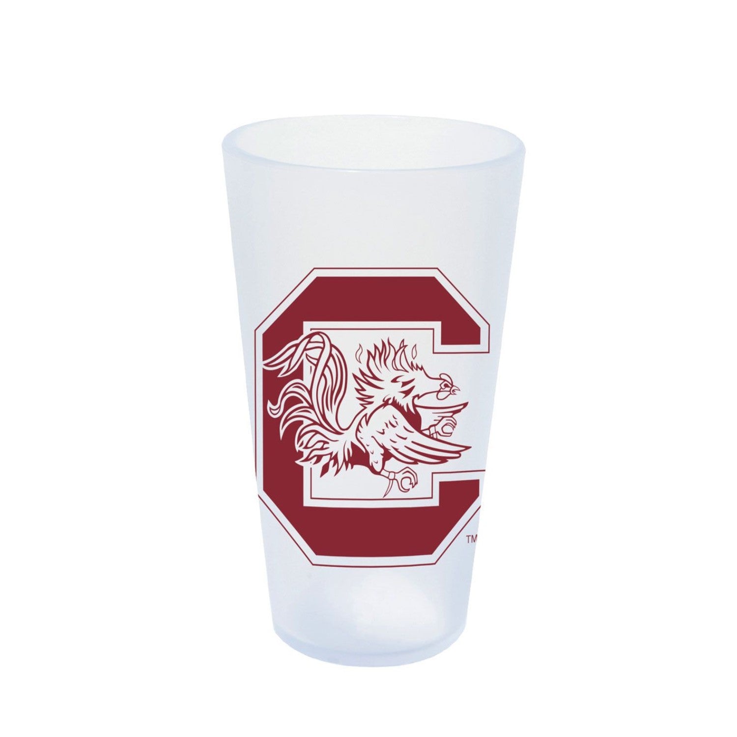 WHITE BLOCK C SILICONE PINT GLASS