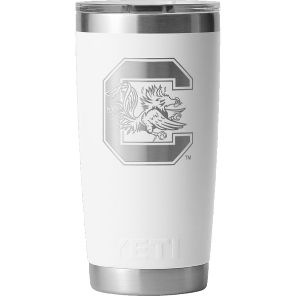 WHITE SOUTH CAROLINA GAMEOCCKS 20OZ YETI RAMBLER Gamecock Traditions