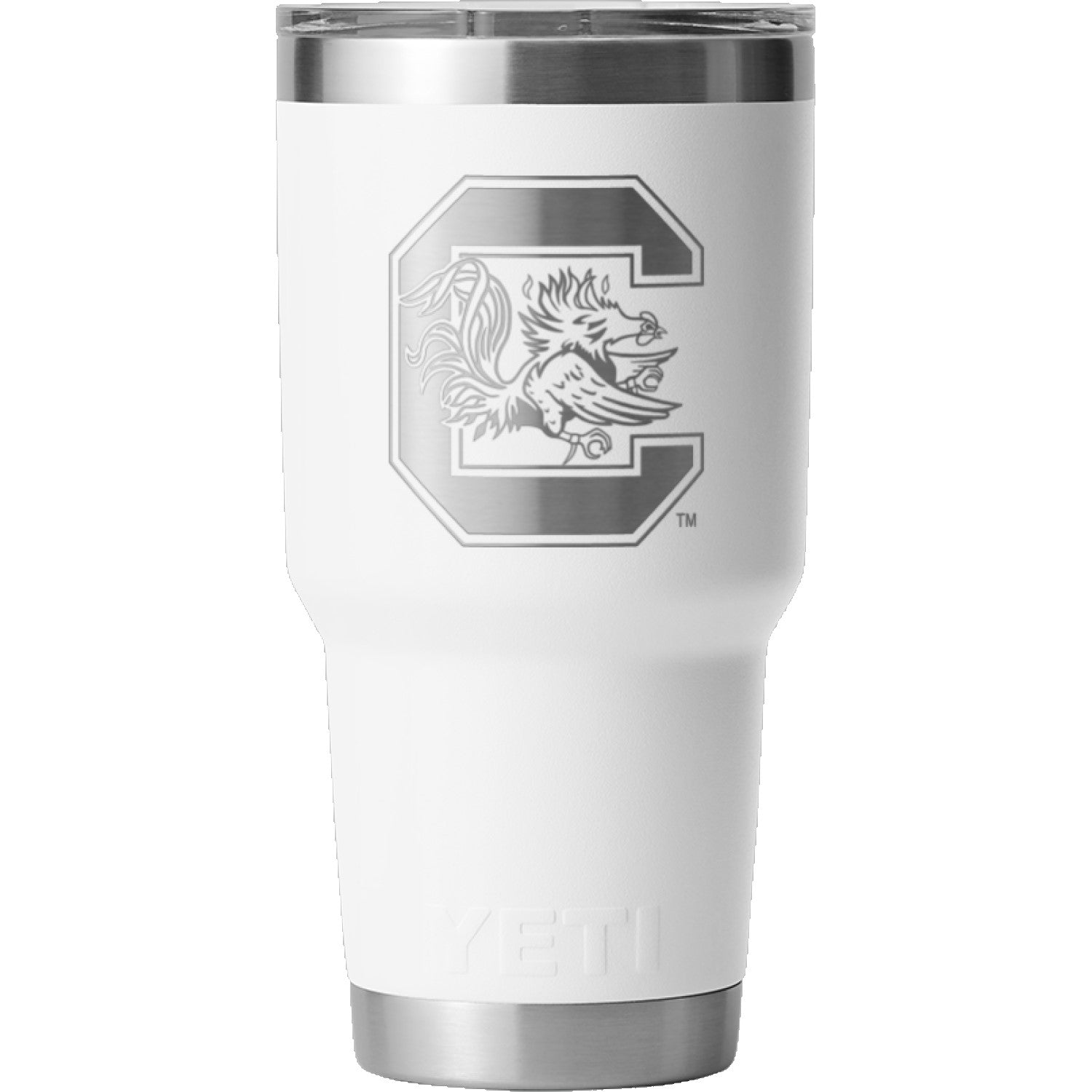 WHITE SOUTH CAROLINA GAMECOCKS 30OZ YETI RAMBLER