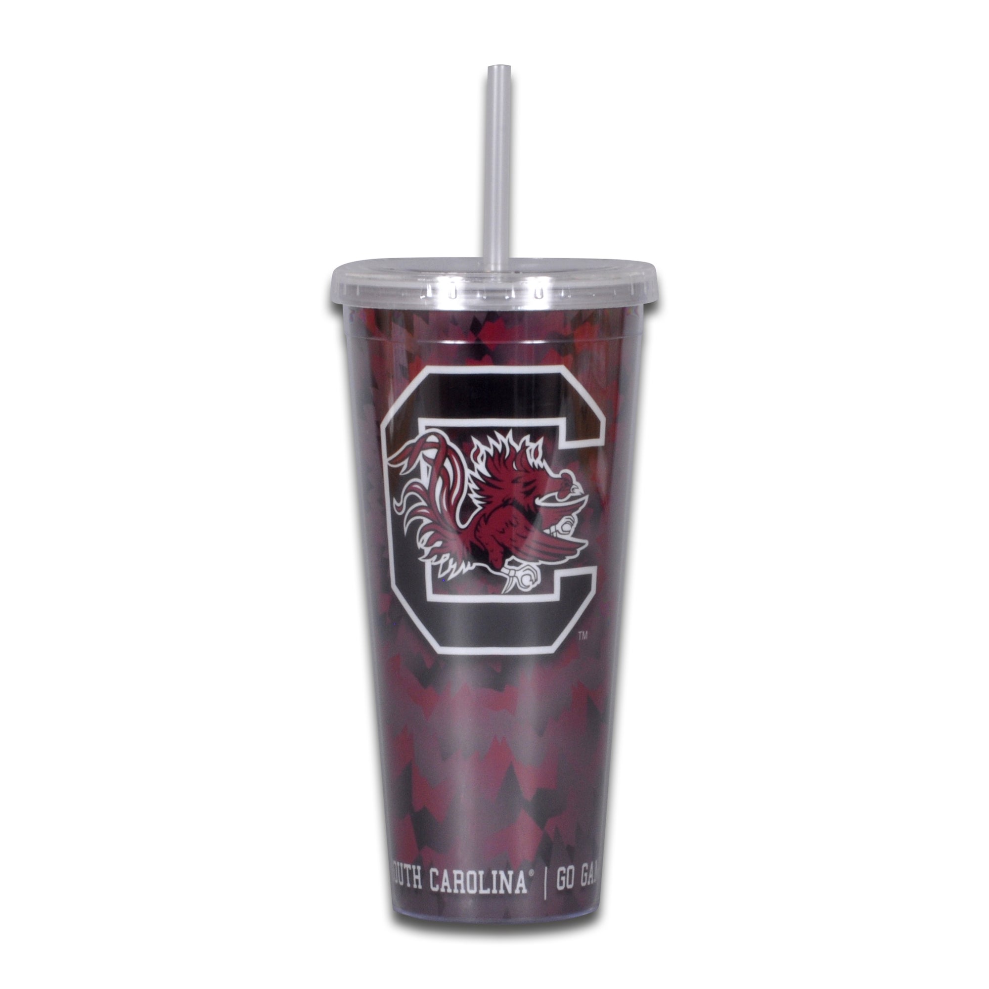 SOUTH CAROLINA GAMECOCKS TIE DYE TUMBLER WITH STRAW