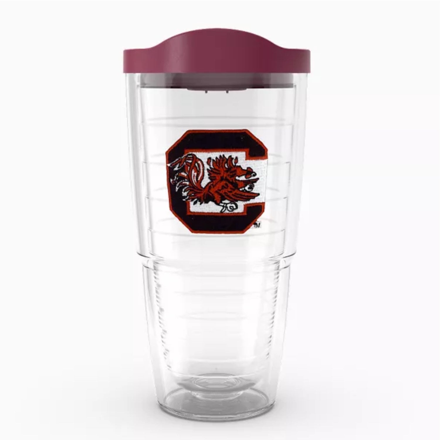SOUTH CAROLINA GAMECOCKS 24OZ EMBROIDER BLOCK C TUMBLER WITH GARNET LID